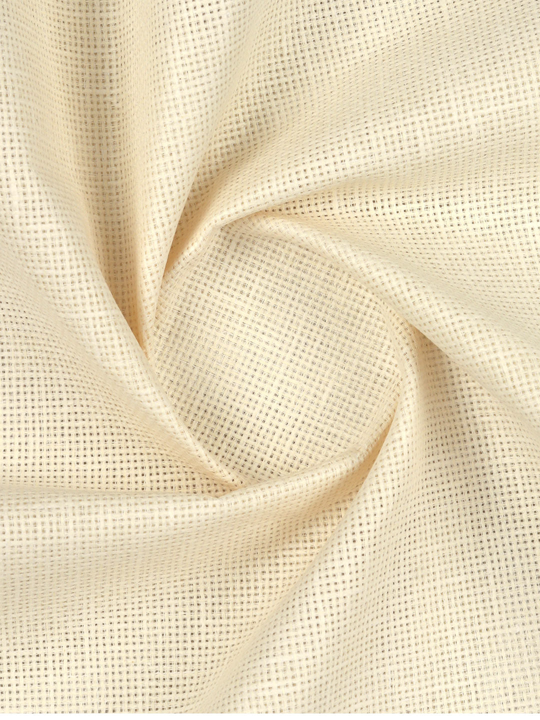 Men Cotton Rich Self Design Shirt Fabric Cream High Style