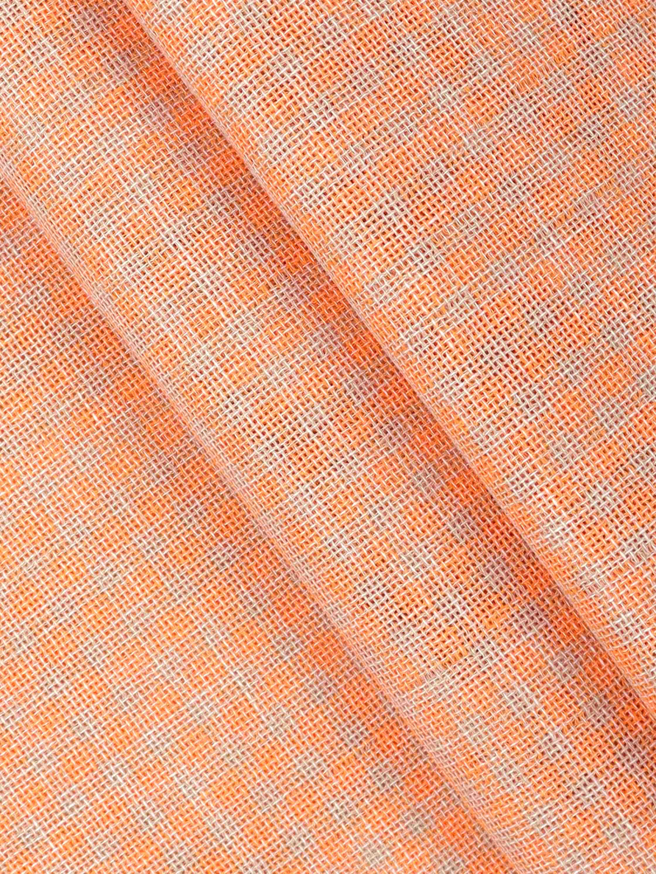 Men Cotton Rich Checked Shirt Fabric Orange with Sandal High Style