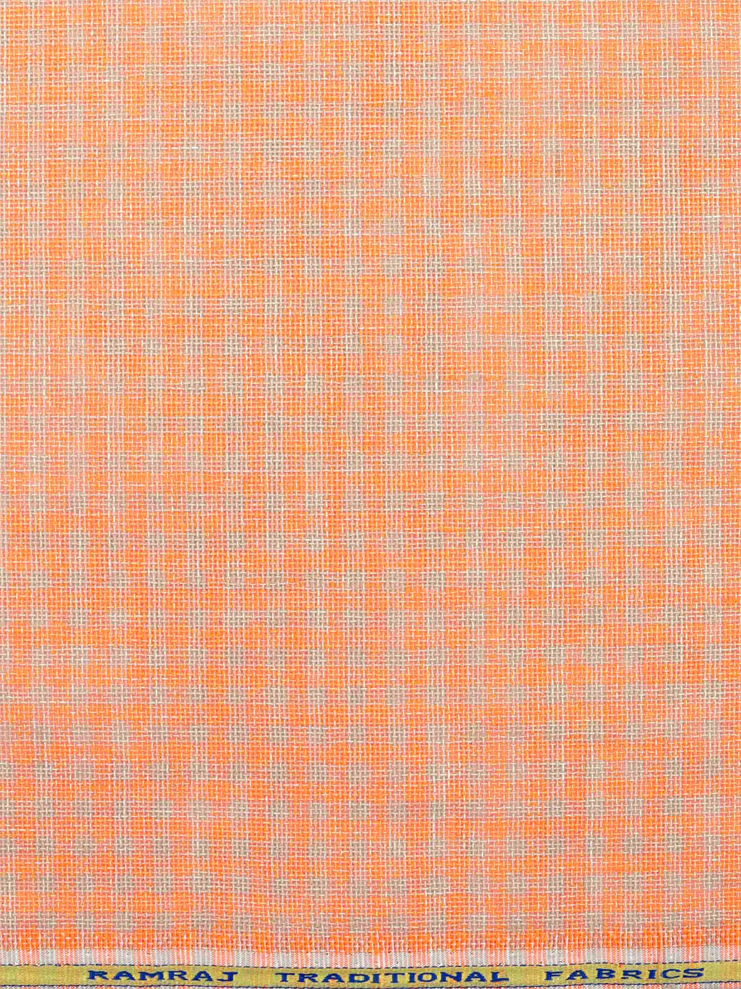 Men Cotton Rich Checked Shirt Fabric Orange with Sandal High Style
