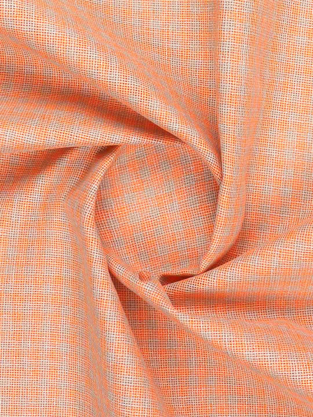 Men Cotton Rich Checked Shirt Fabric Orange with Sandal High Style
