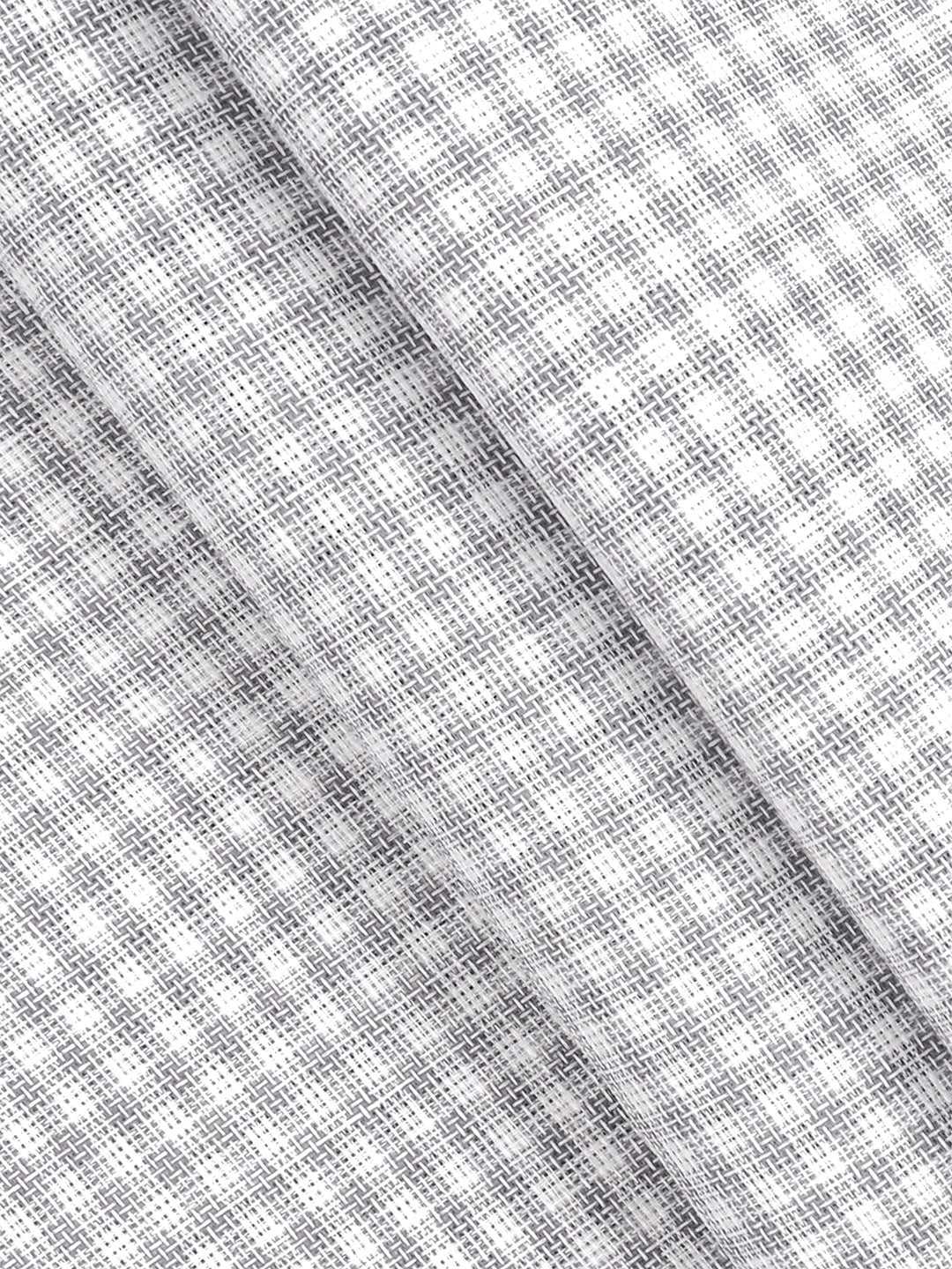 Cotton Rich Grey with White Checked Shirt Fabric High Style