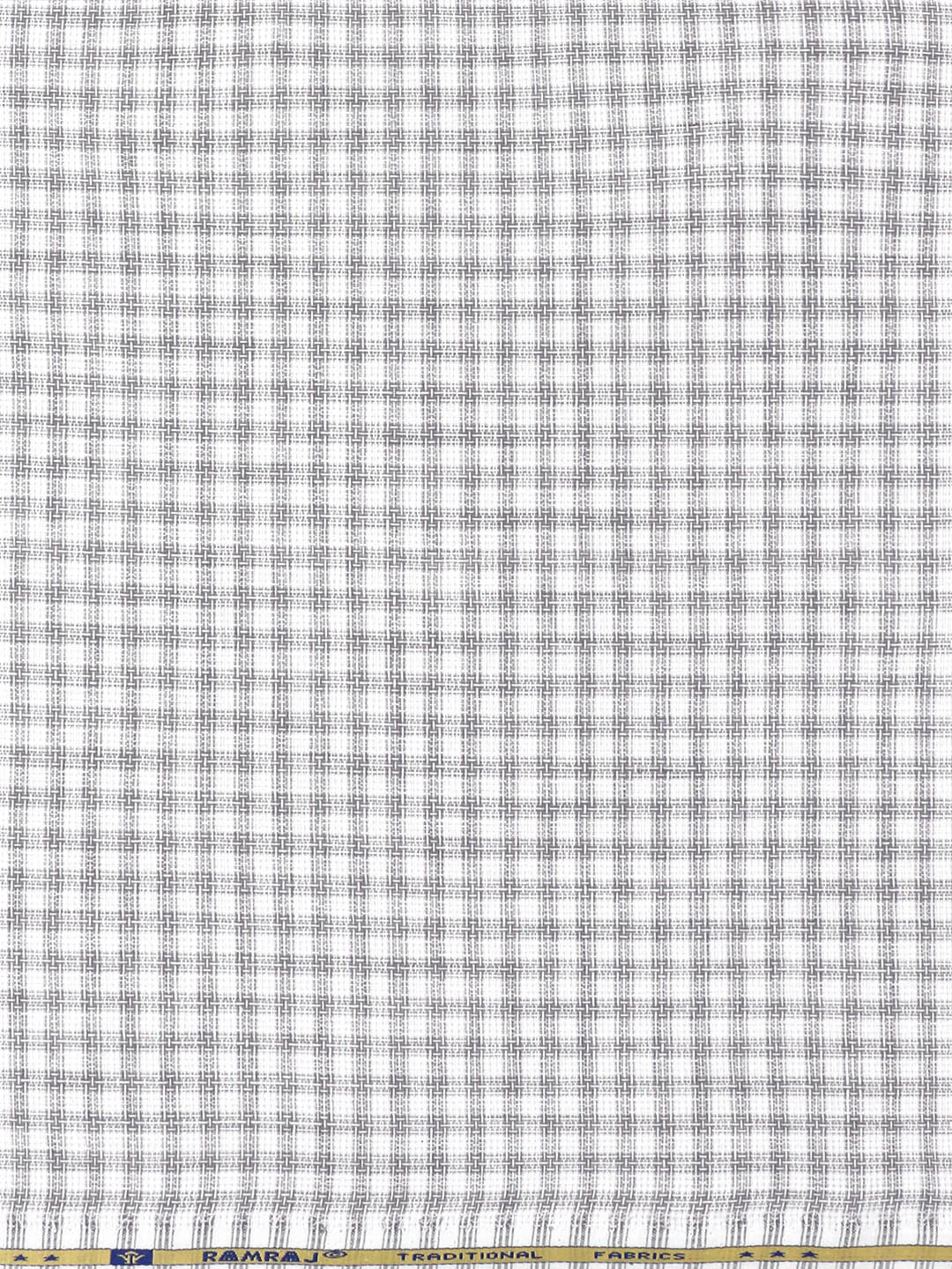 Cotton Rich Grey with White Checked Shirt Fabric High Style