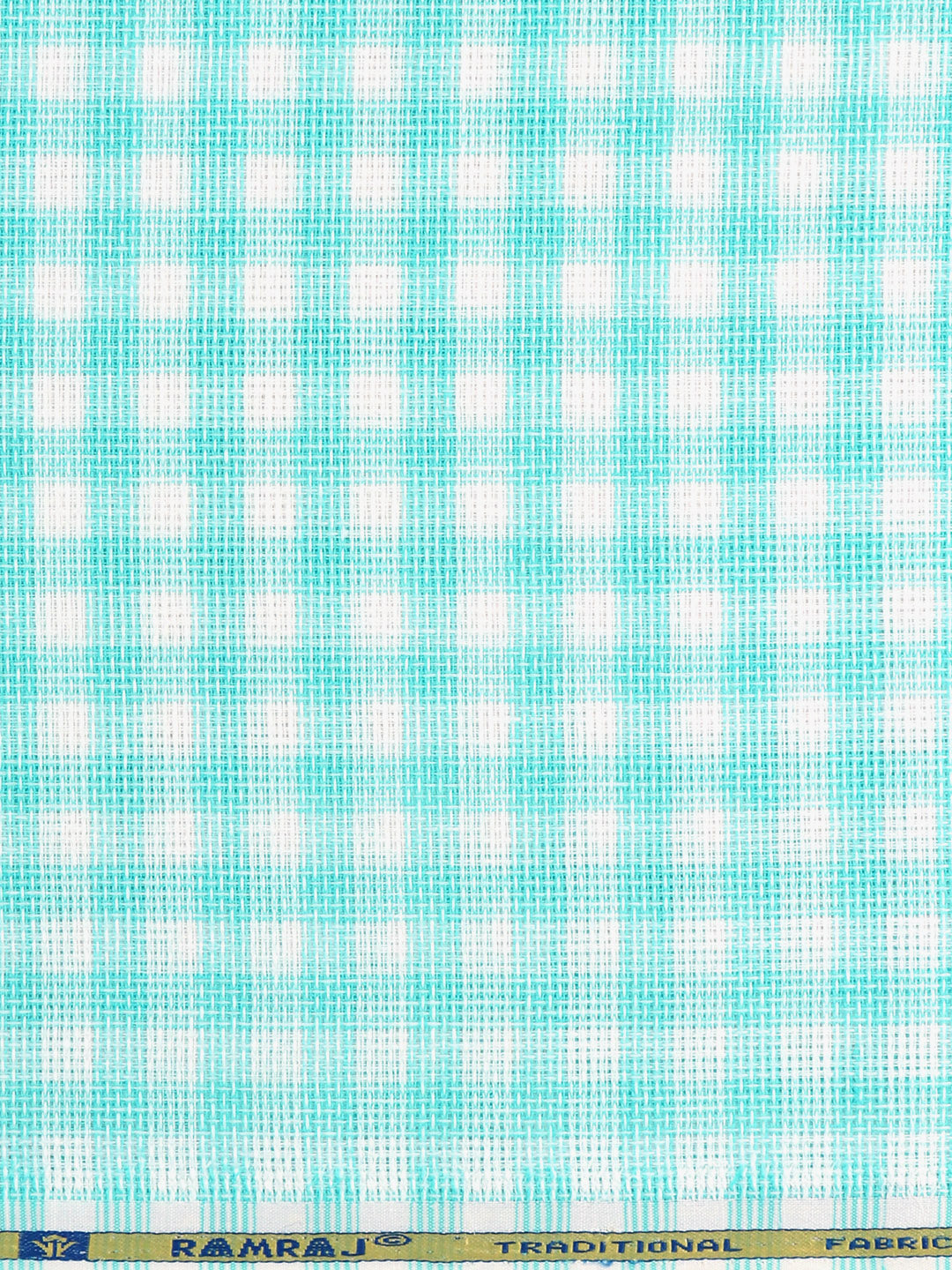 Cotton Rich Mint Green with White Checked Shirt Fabric High Style
