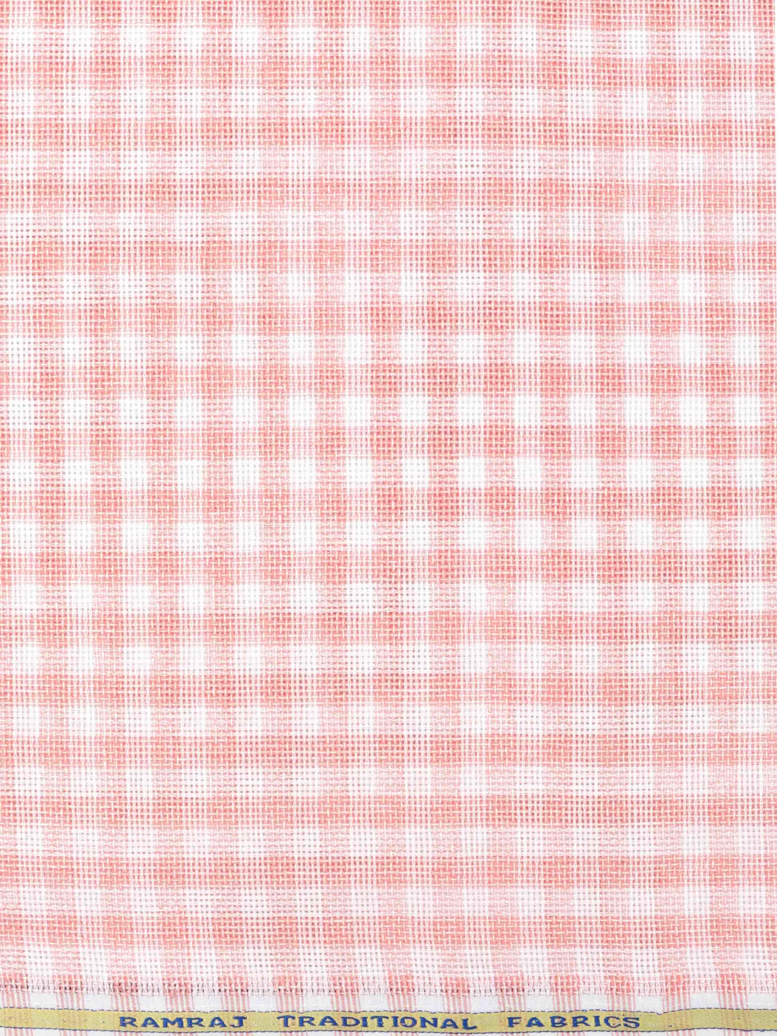 Cotton Rich Pink with White Checked Shirt Fabric High Style
