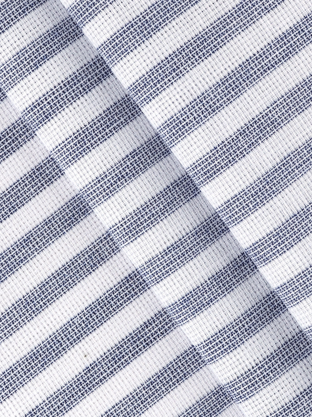 Men Cotton Rich Striped Shirt Fabric Dark Blue High Style