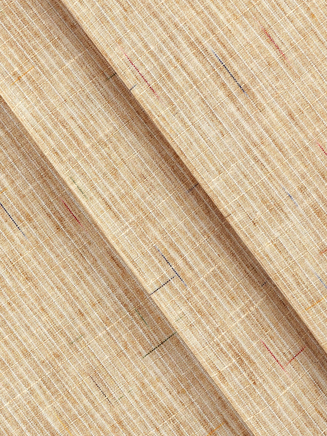 Cotton Rich Self Design Shirt Fabric Light Brown Galaxy Art