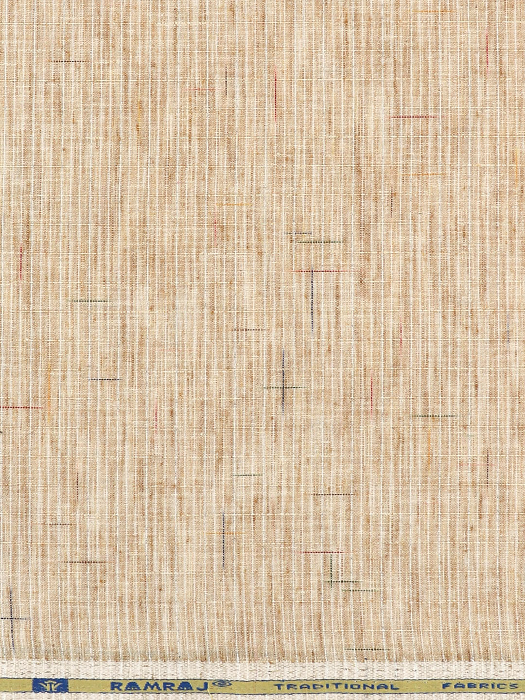 Cotton Rich Self Design Shirt Fabric Light Brown Galaxy Art