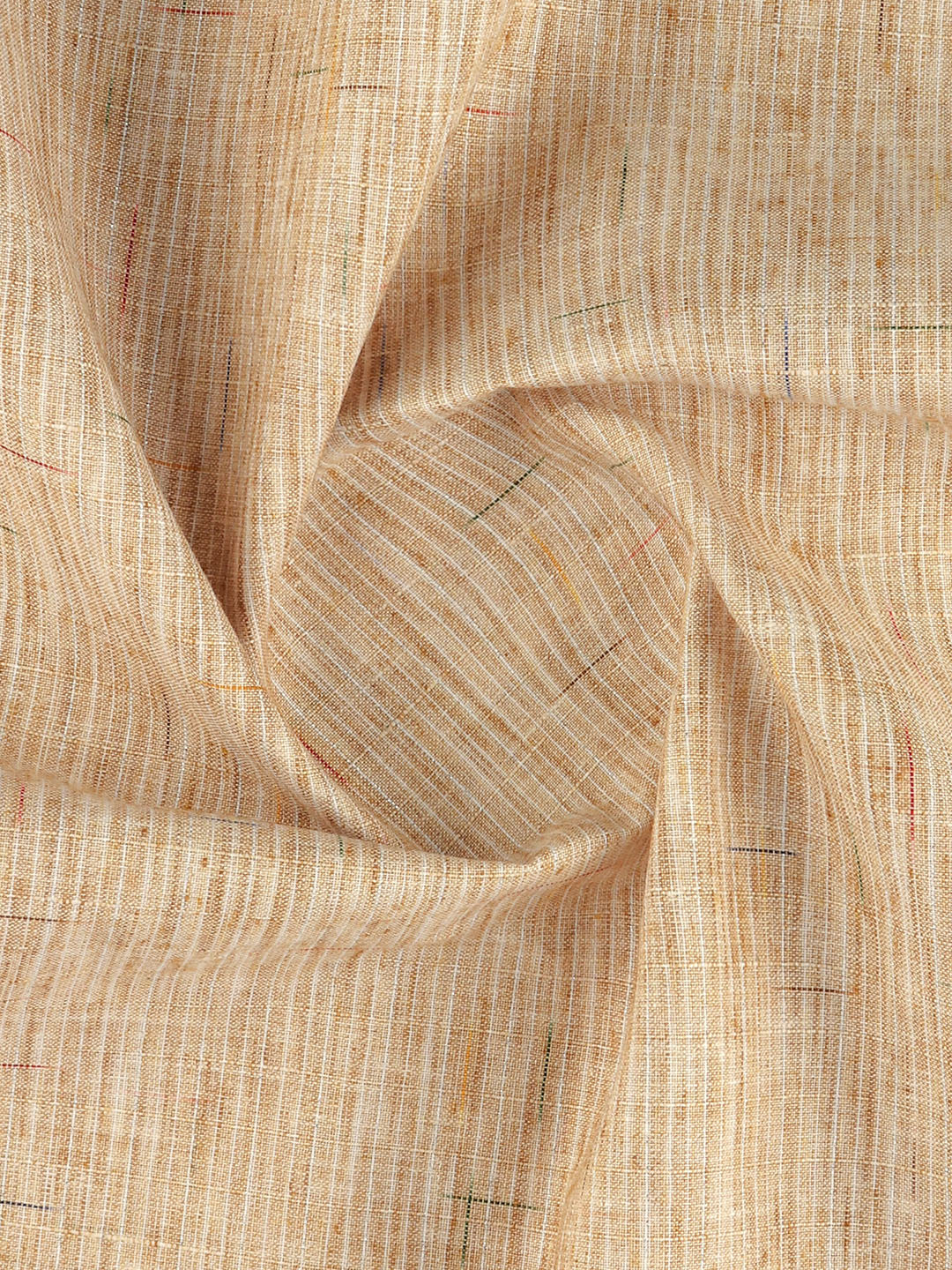 Cotton Rich Self Design Shirt Fabric Light Brown Galaxy Art