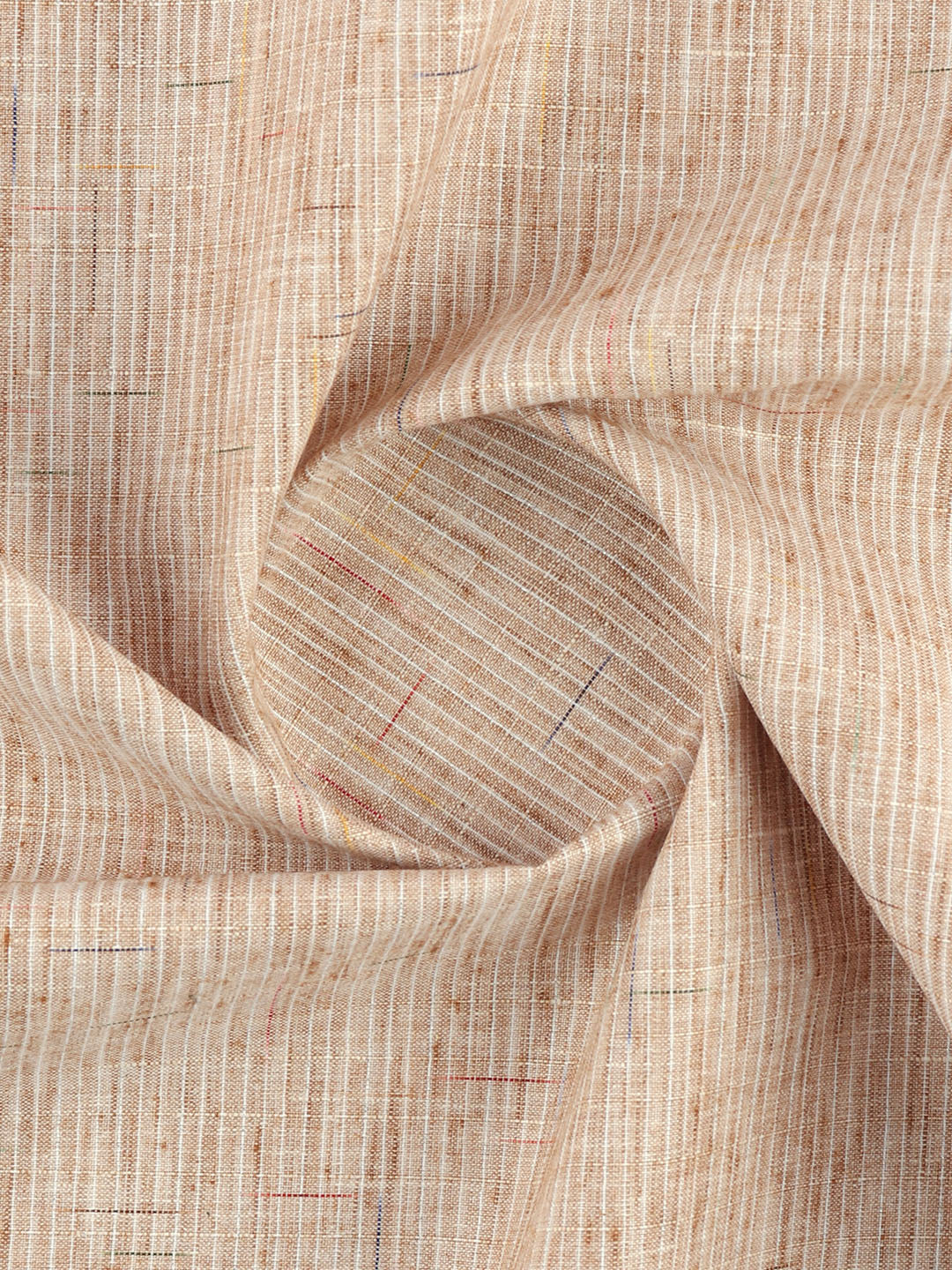 Cotton Rich Self Design Shirt Fabric Dark Brown Galaxy Art