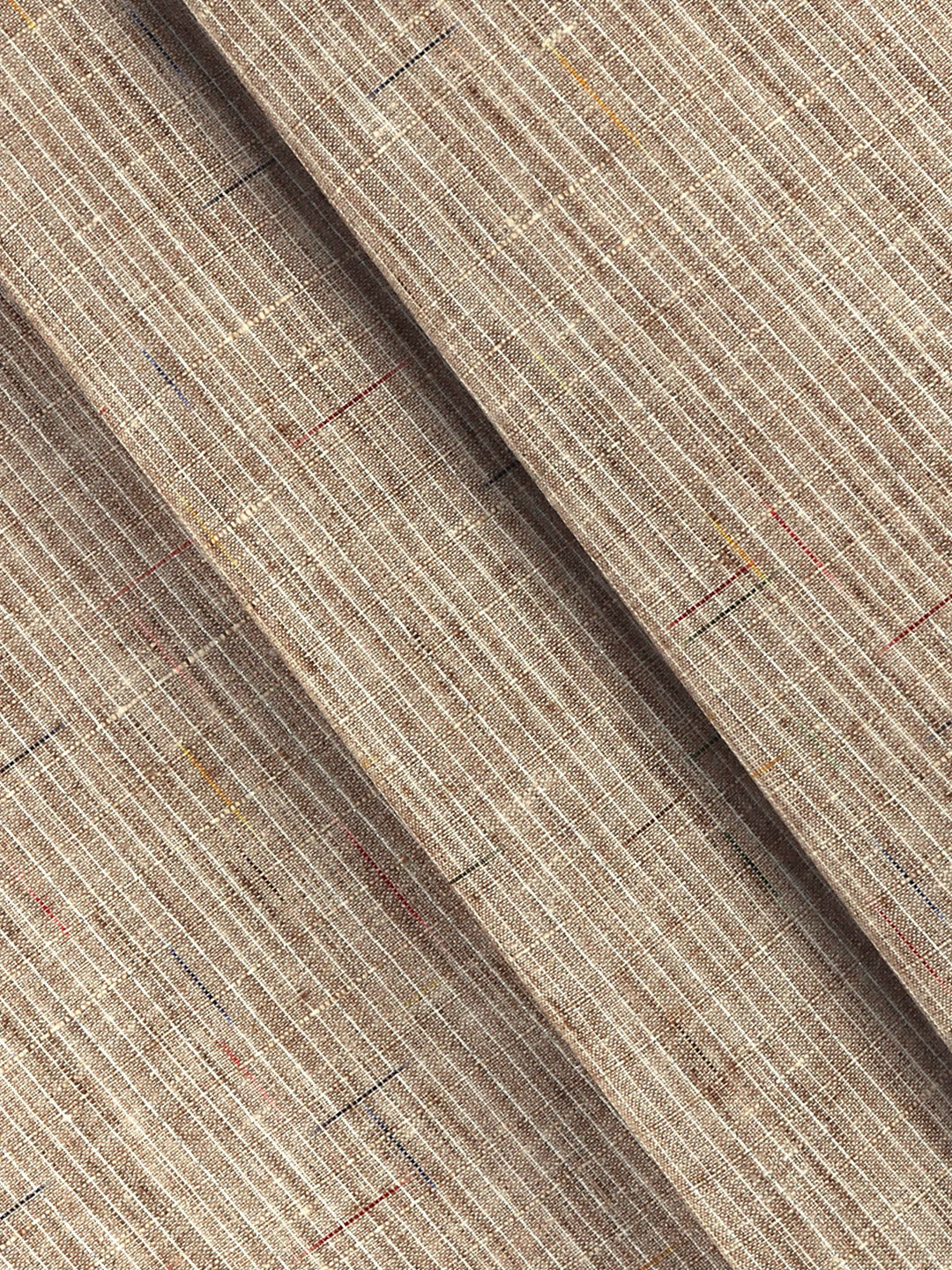 Cotton Rich Self Design Shirt Fabric Brown Galaxy Art