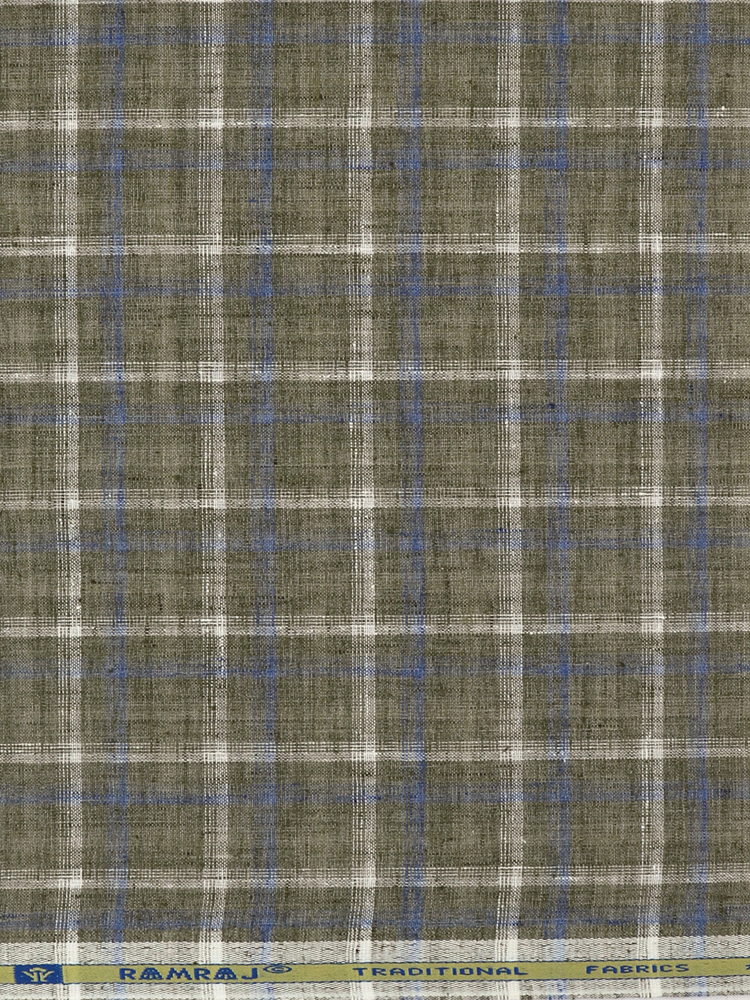 Men Cotton Rich Checked Shirt Fabric Green Infinity