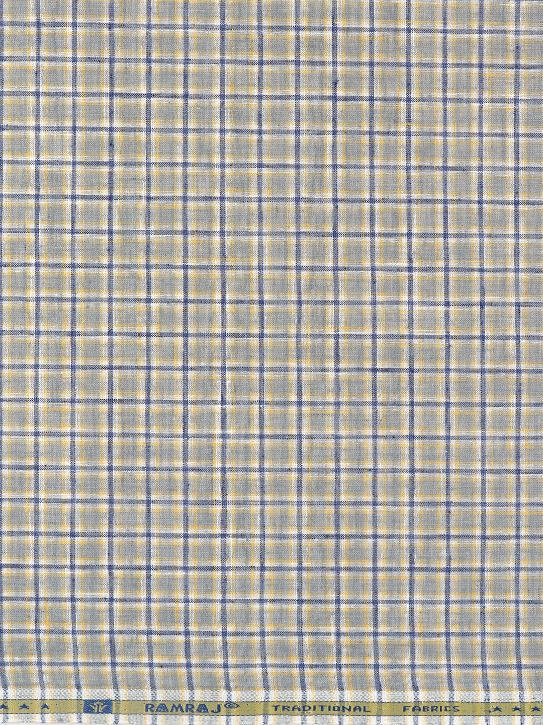 Men Cotton Rich Checked Shirt Fabric Grey Infinity