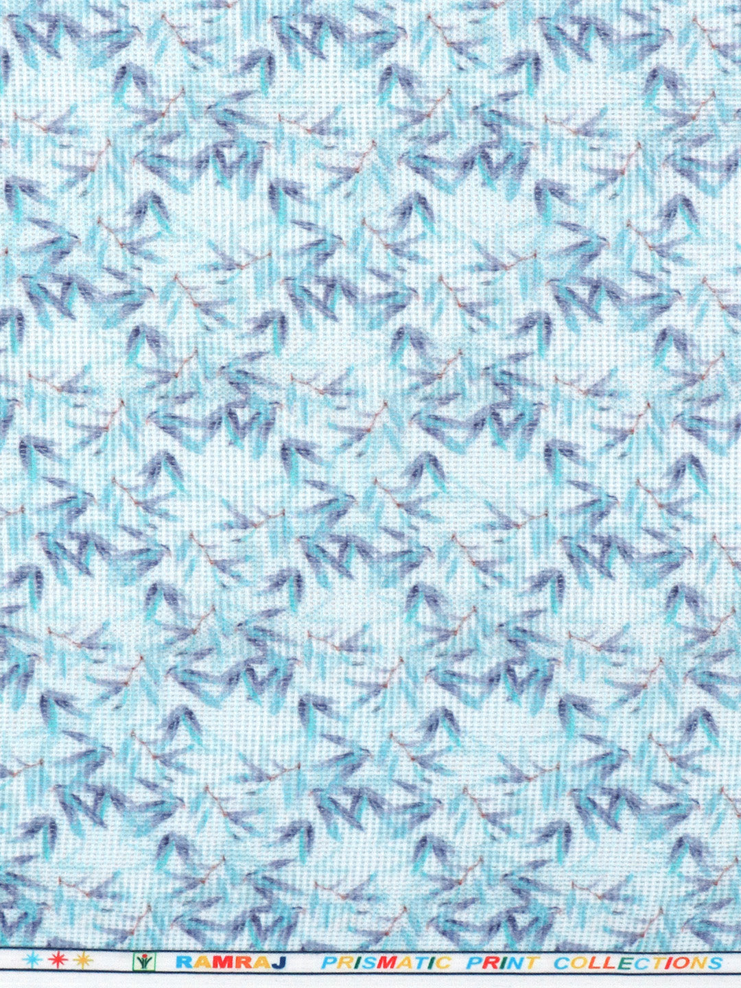 Men Cotton Rich Printed Shirt Fabric Blue Hi Tech