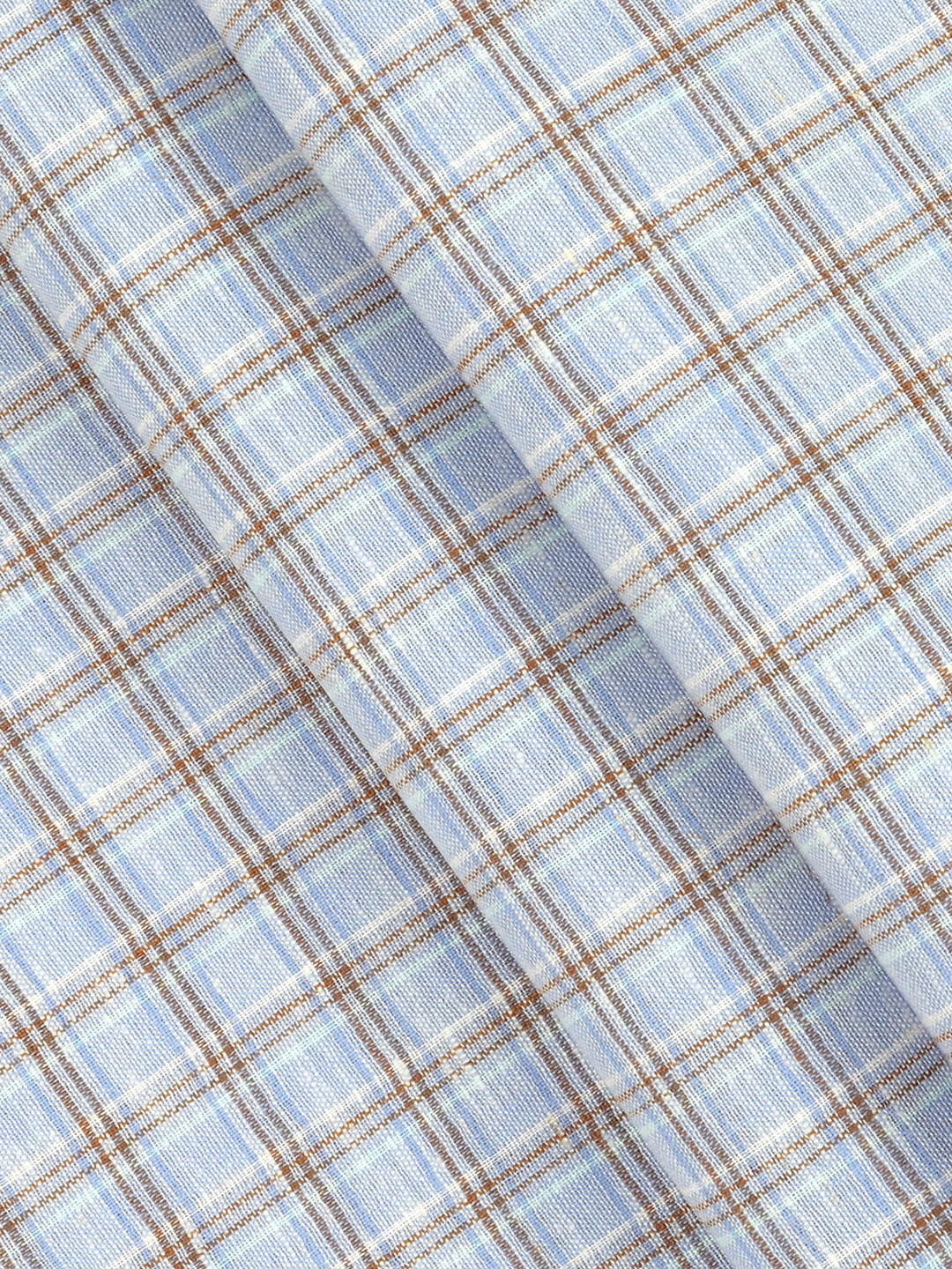 Men Cotton Rich Checked Shirt Fabric Blue Infinity