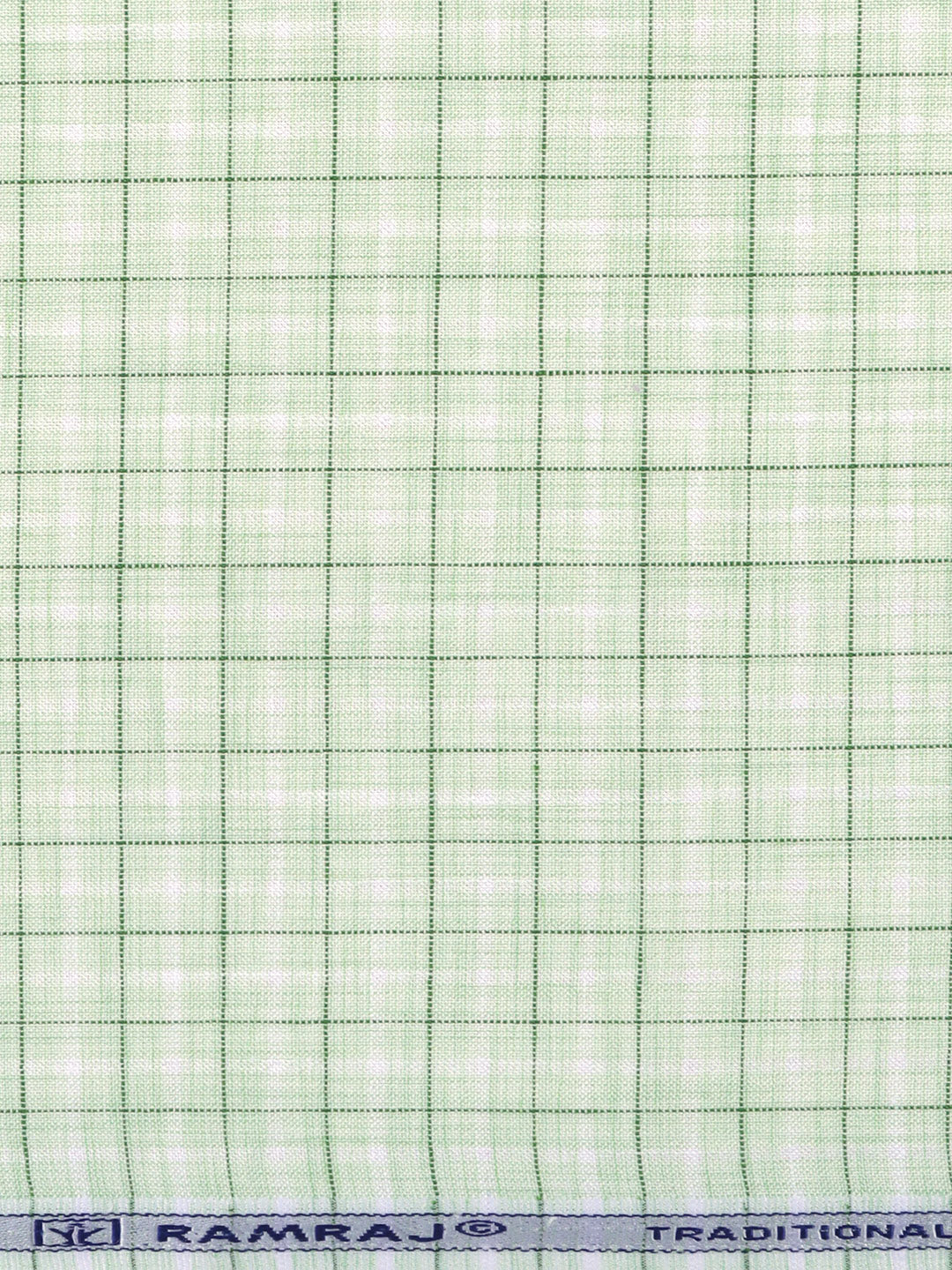 Cotton Rich Checked Pista Green Shirt Fabric High Style