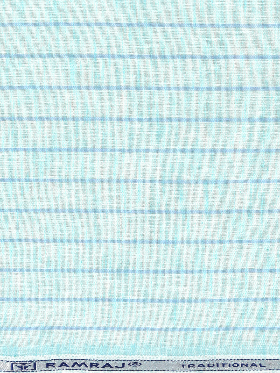 Cotton Rich Mint Blue Striped Shirt Fabric High Style