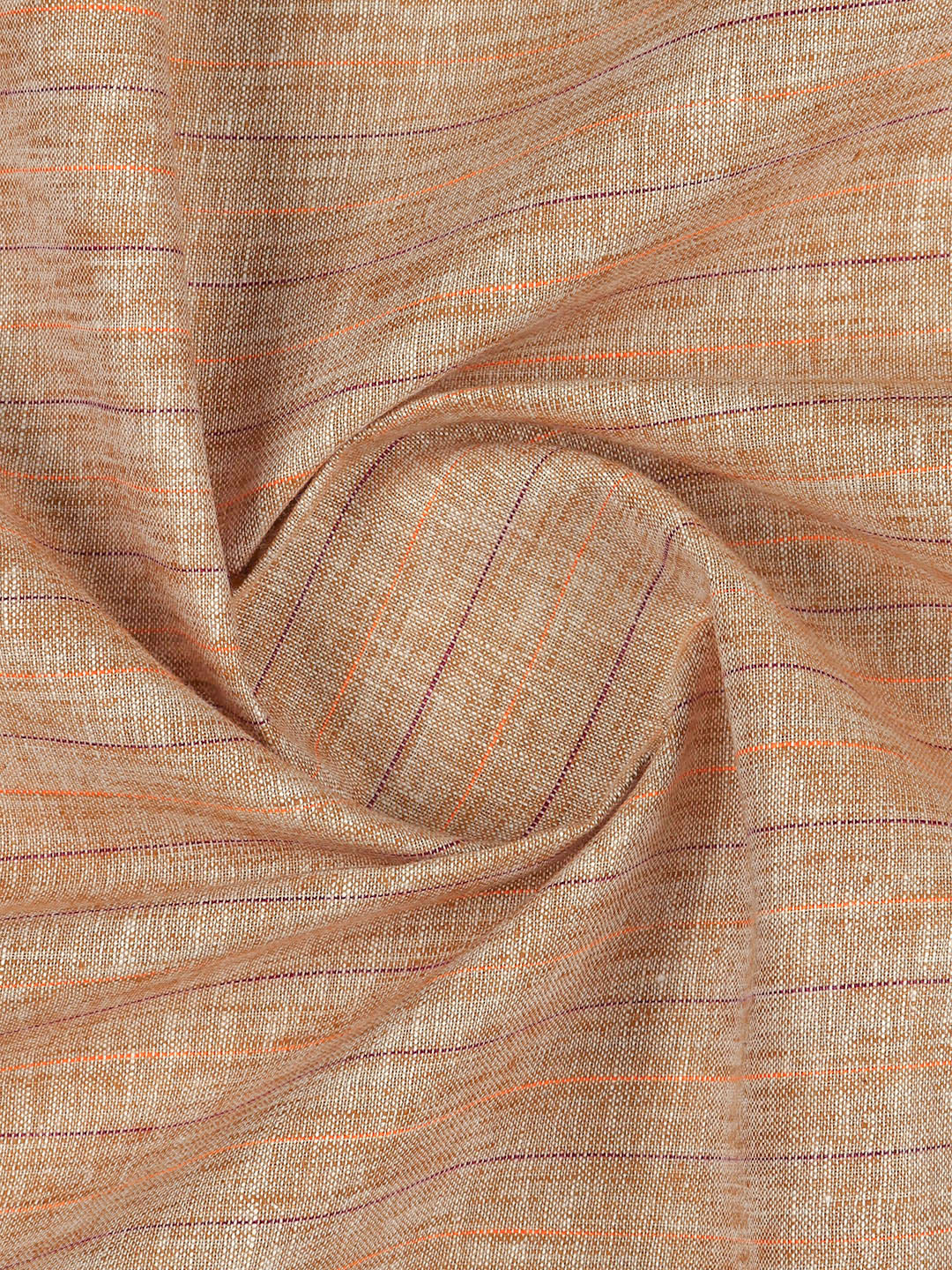 Cotton Rich Striped Brown Shirt Fabric High Style