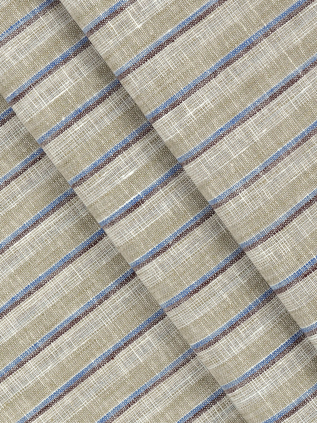 Cotton Rich Striped Light Olive Green Shirt Fabric High Style