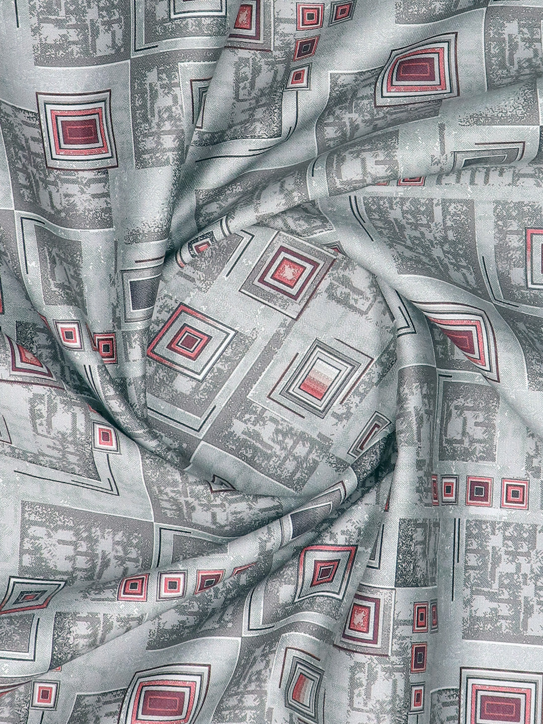 Men Cotton Blend Grey Printed Shirt Fabric Rolex Print