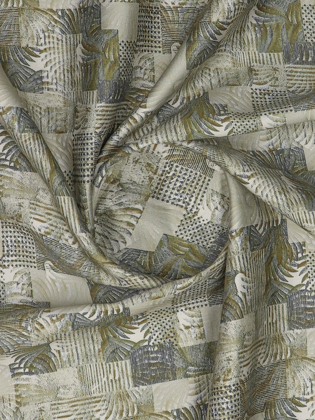 Men Cotton Blend Printed Shirt Fabric Green Rolex Print