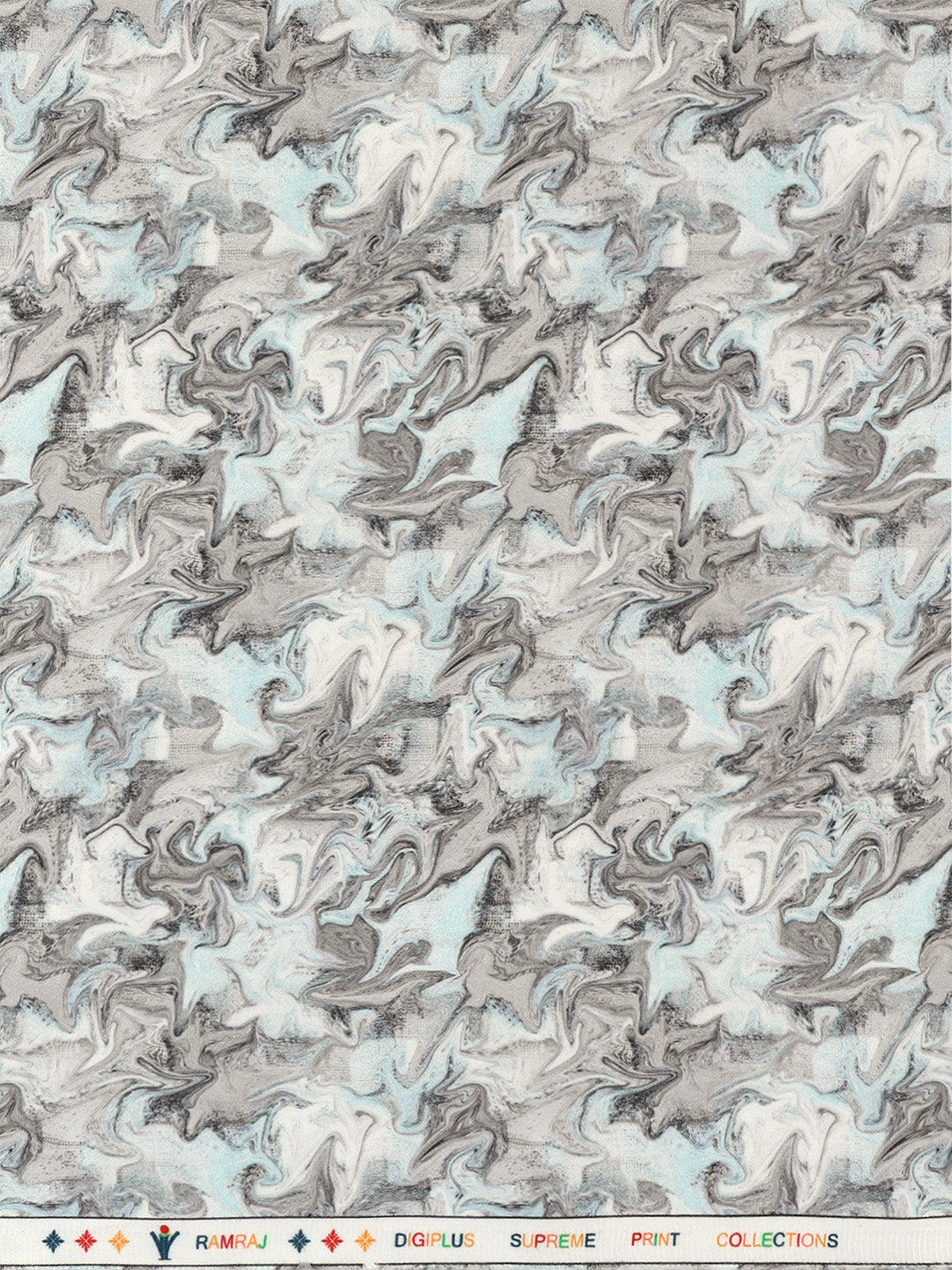 Men Cotton Blend Printed Shirt Fabric Greyish Blue Rolex Print