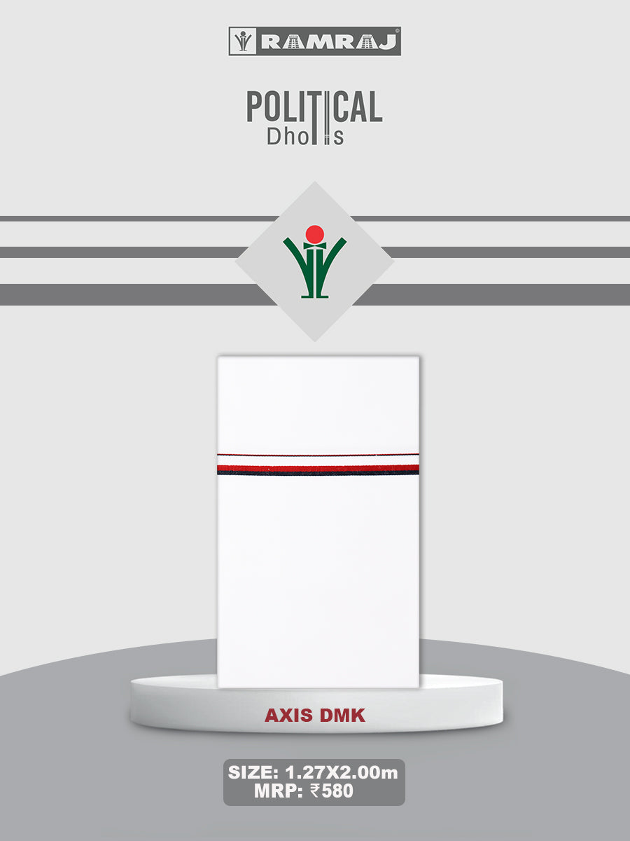 Men 100% Cotton Single Layer Political Dhoti Axis DMK