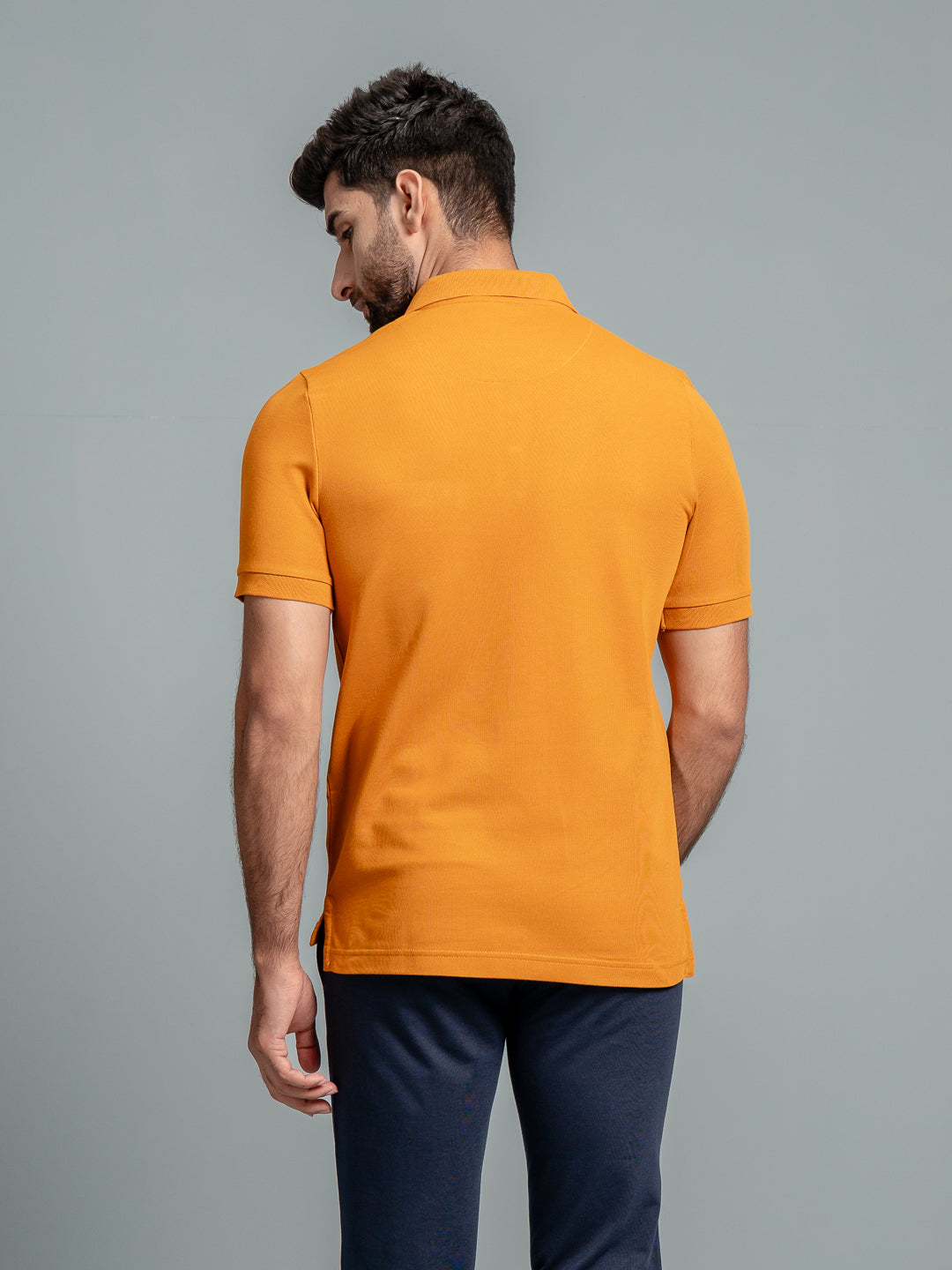 Men's Cotton Rich Pique Polo Mustard