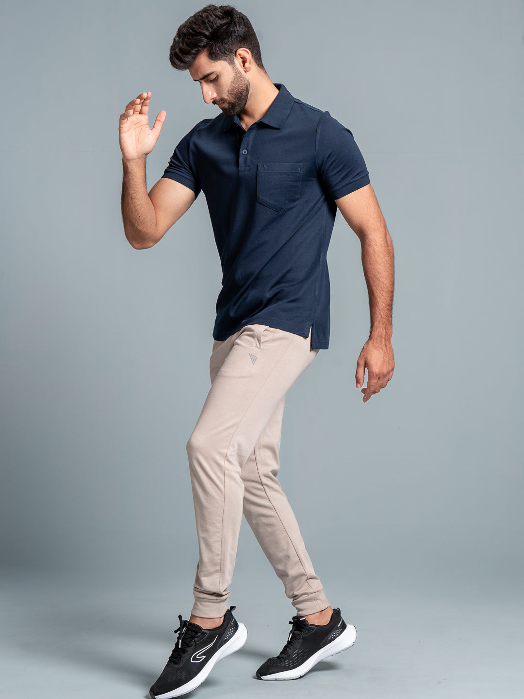 Men's Cotton Rich Pique Polo T-Shirt & Jogger Pants Combo EPD13