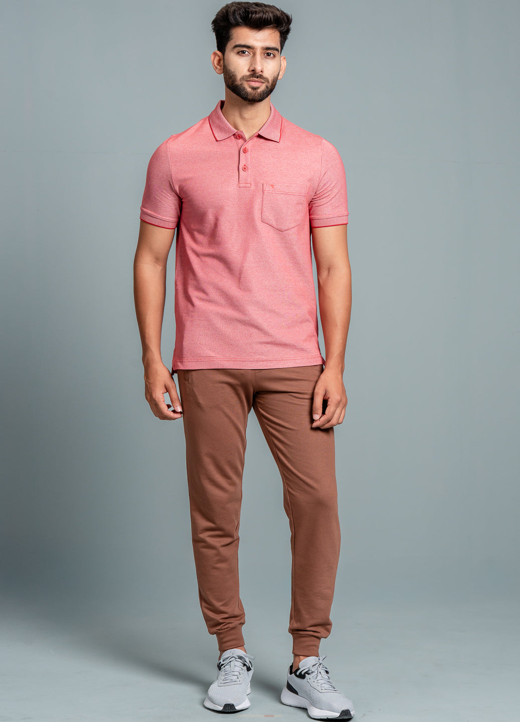 Men's Cotton Rich Pique Polo T-Shirt & Jogger Pants Combo EP4