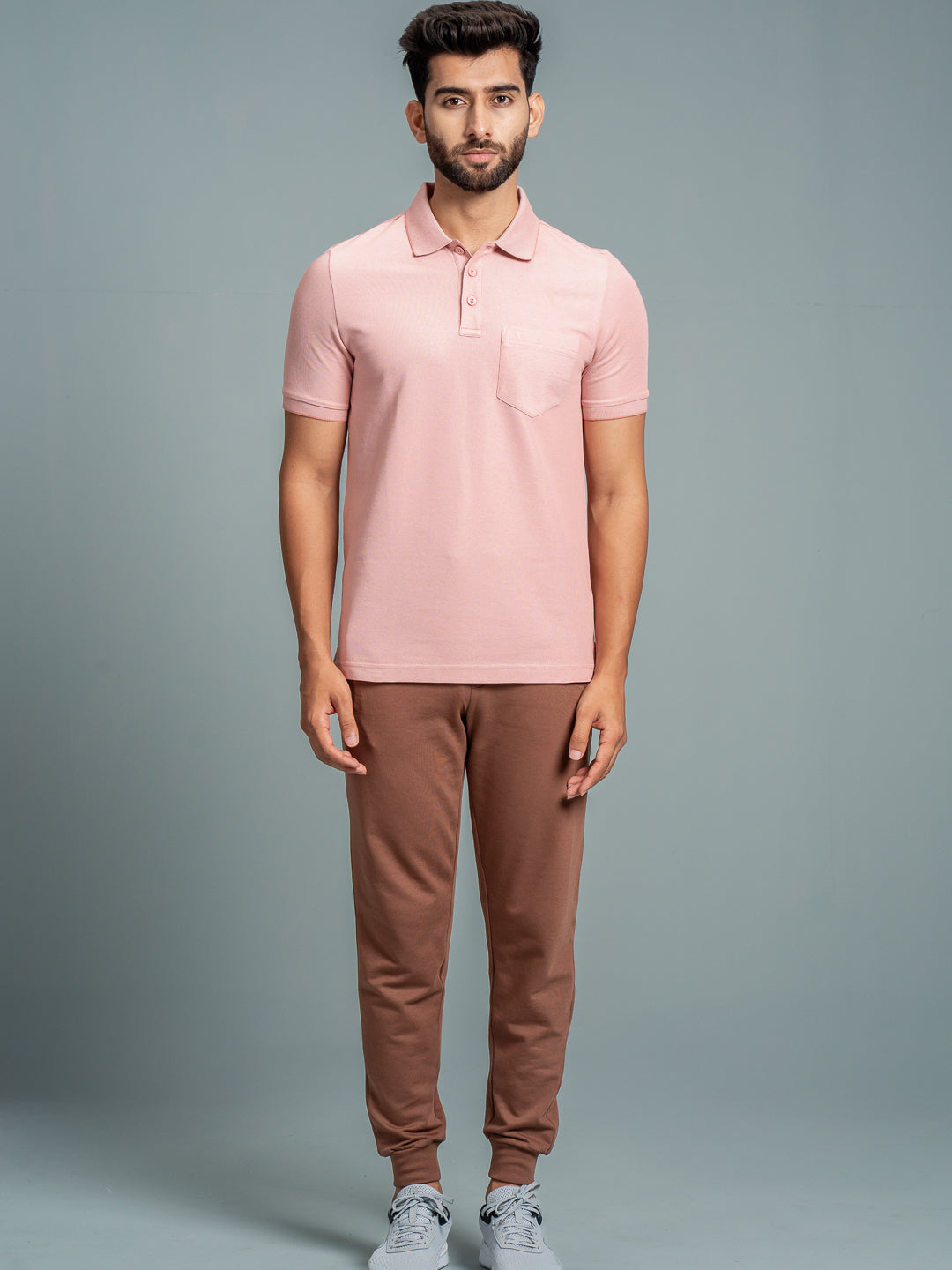 Men's Cotton Rich Pique Polo T-Shirt & Jogger Pants Combo EP40