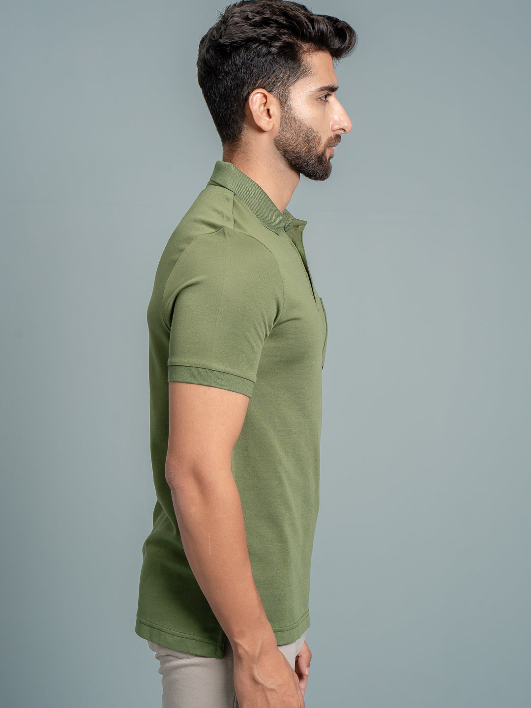 Men's Cotton Rich Pique Polo Green