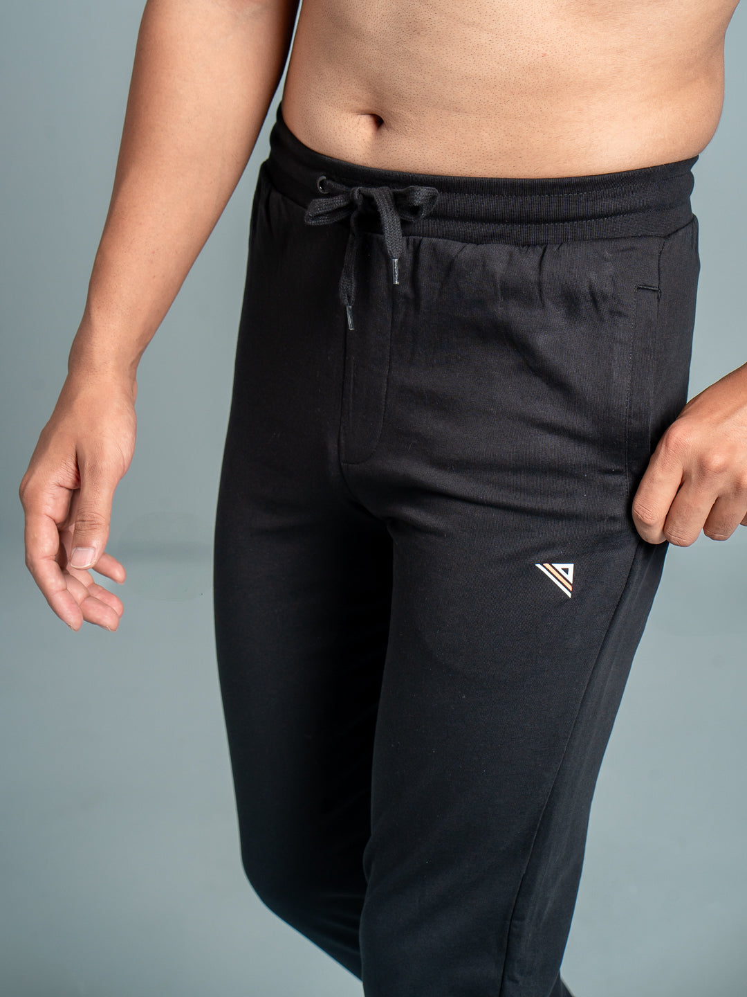 Men Combed Cotton Rich Jogger with Side Pockets Black JP3