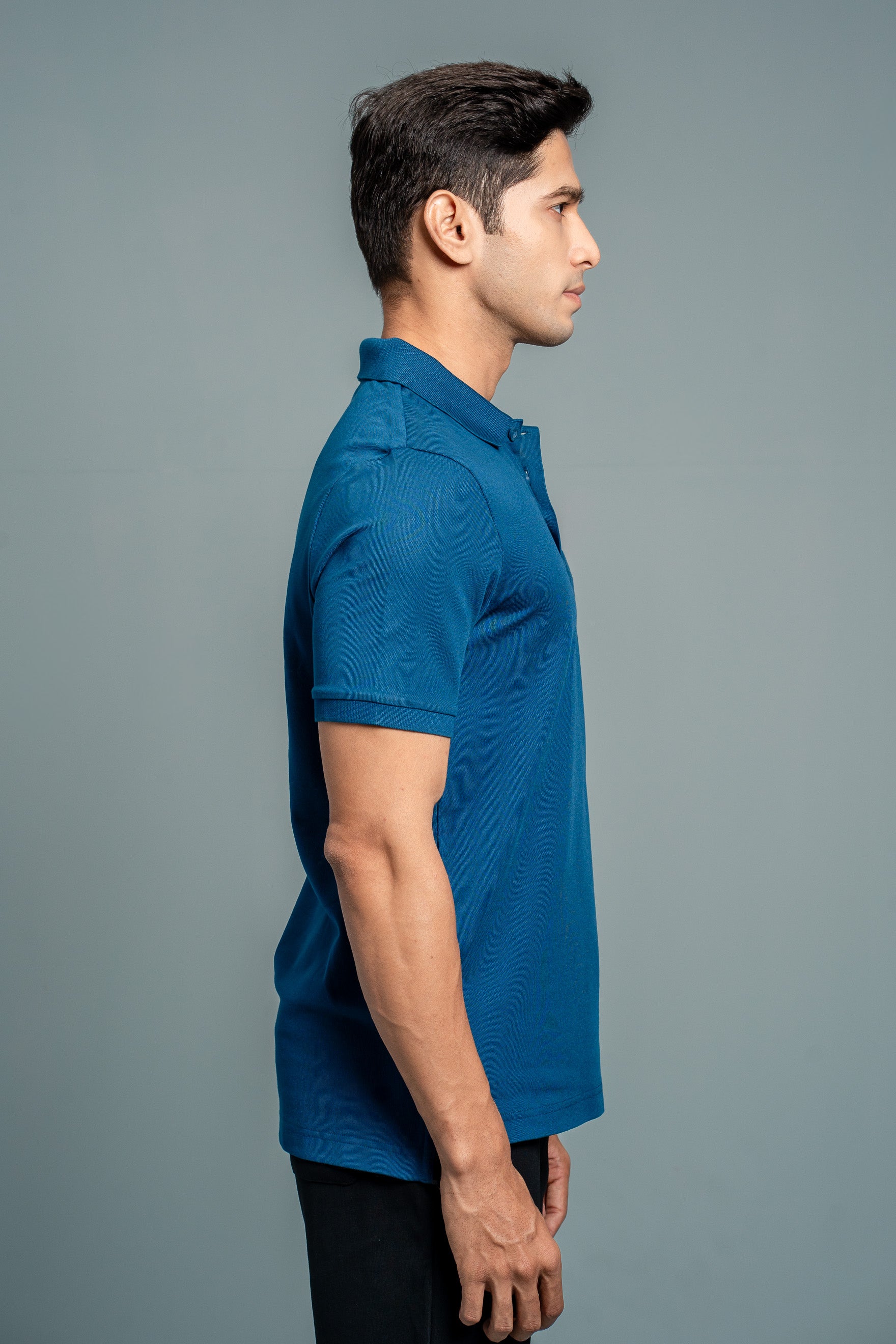 Men Cotton Rich Smart Fit Expert Polo T-Shirt Blue EPD17