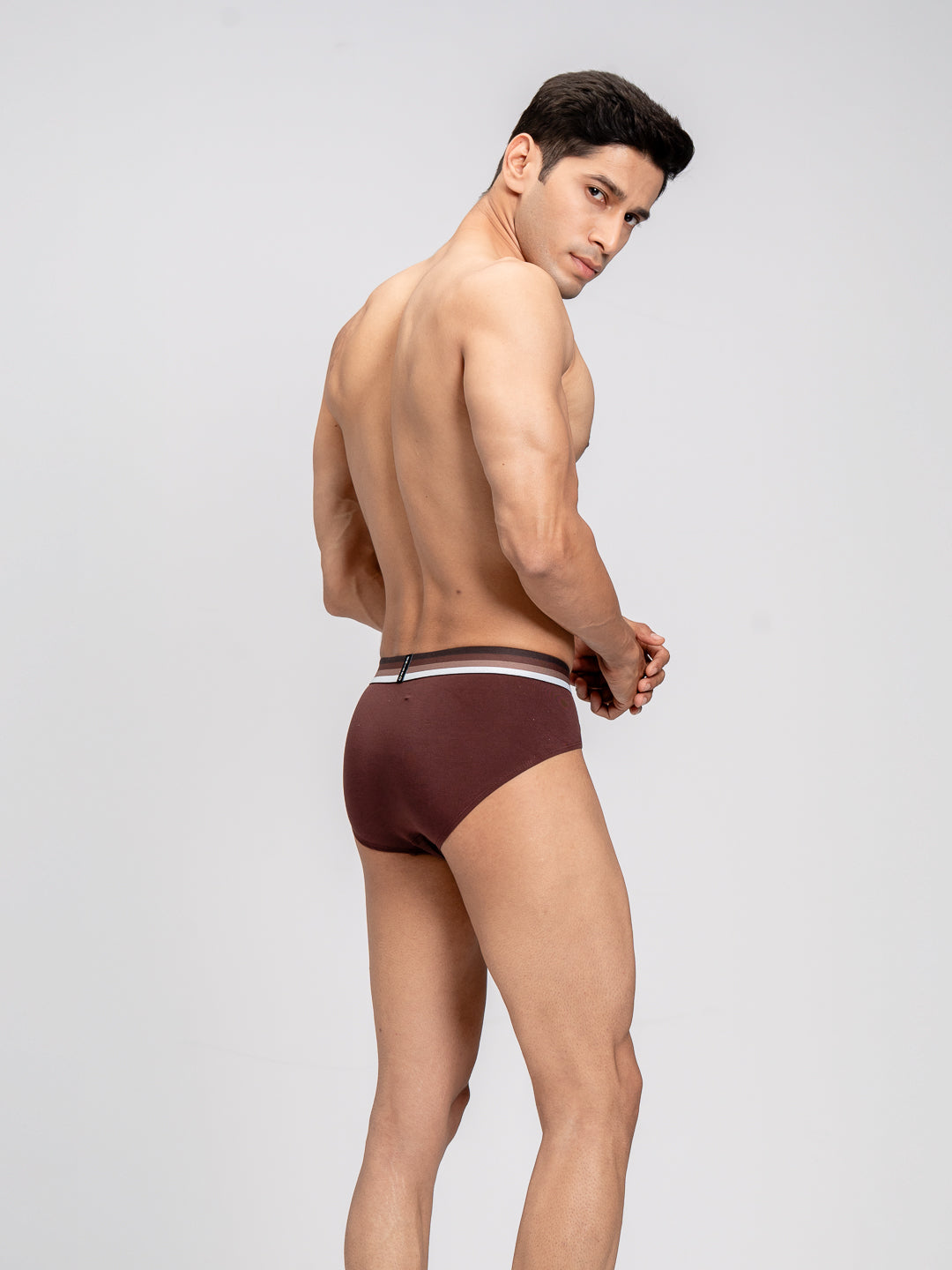 Men TENCEL™ Modal Micro Elastane Stretch Brief Coffee Brown