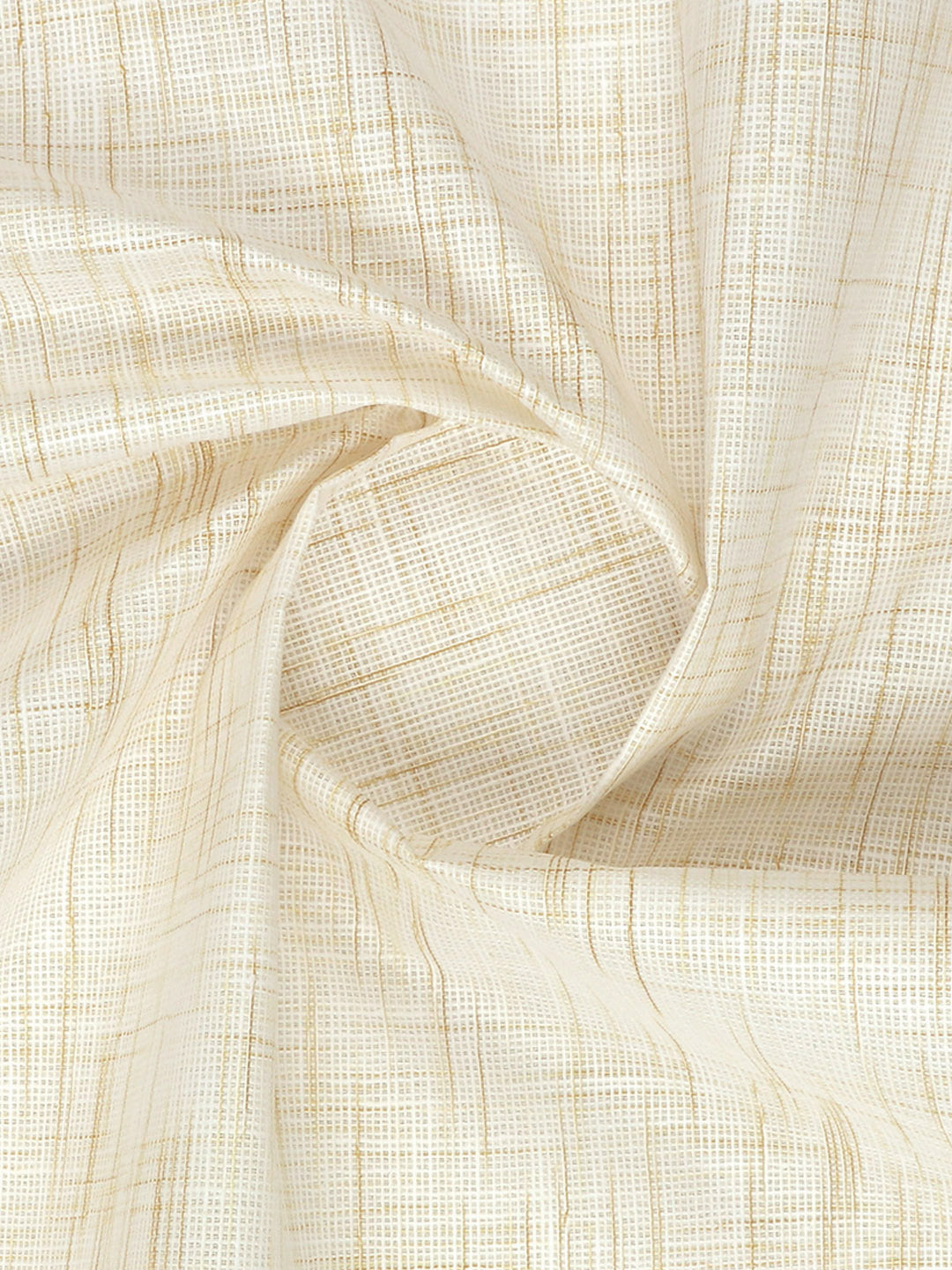 Men Cotton Rich Self Design Shirt Fabric Cream High Style