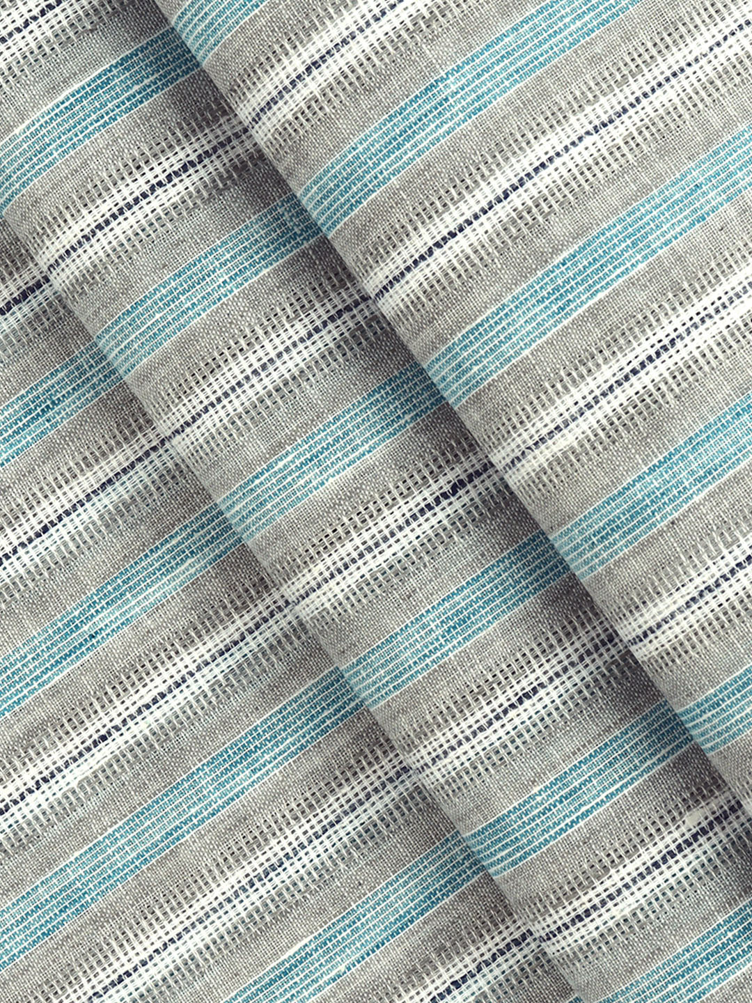 Men Cotton Rich Self Design Shirt Fabric Grey with Blue High Style