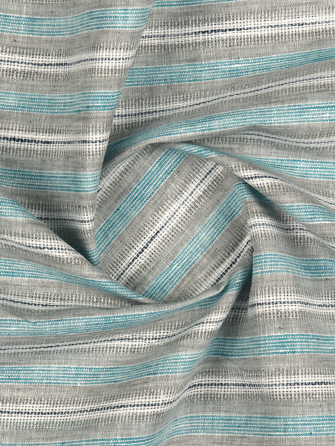 Men Cotton Rich Self Design Shirt Fabric Grey with Blue High Style