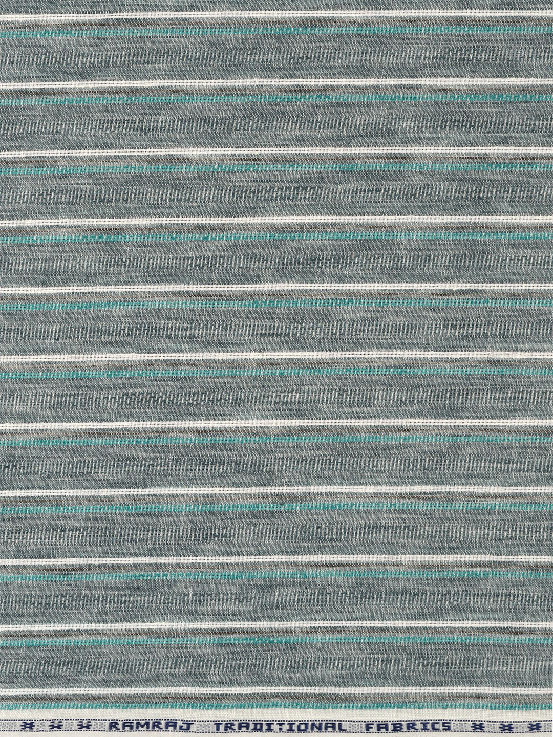 Men Cotton Rich Self Design Shirt Fabric Blue with Grey High Style