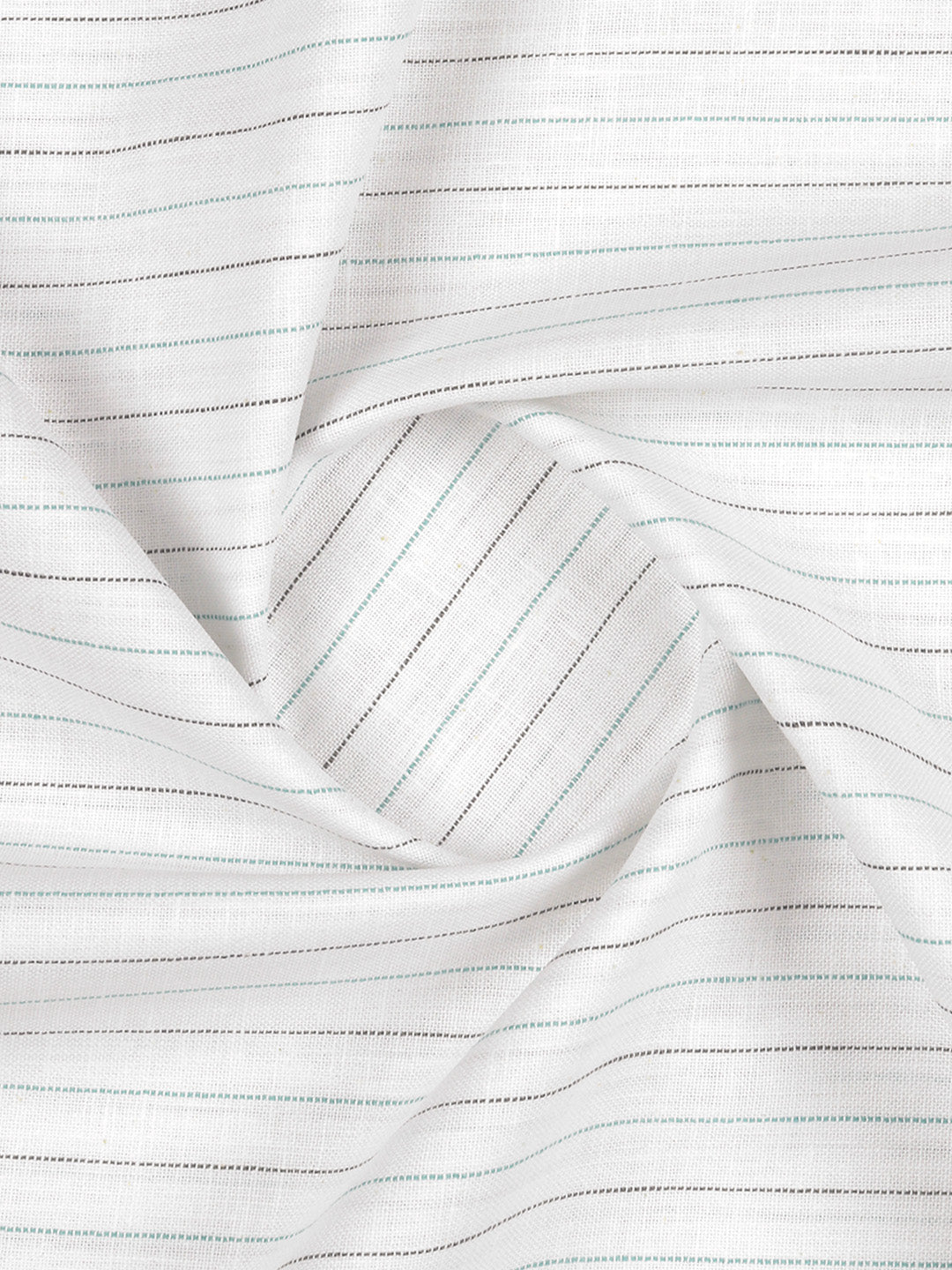 Men’s Cotton Rich Striped Shirt Fabric White Galaxy Art