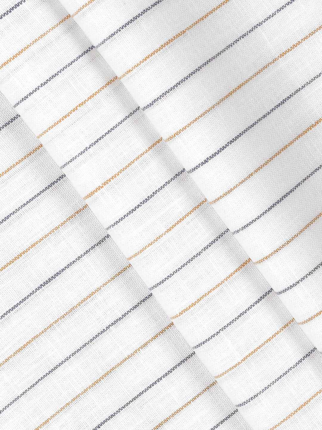 Men’s Cotton Rich Striped Shirt Fabric White with Brown Galaxy Art