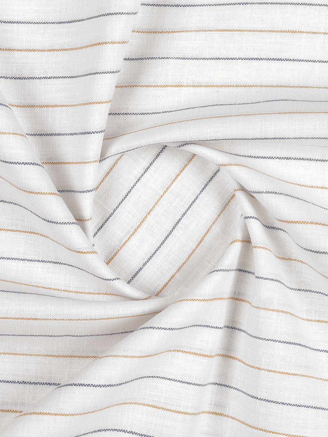 Men’s Cotton Rich Striped Shirt Fabric White with Brown Galaxy Art