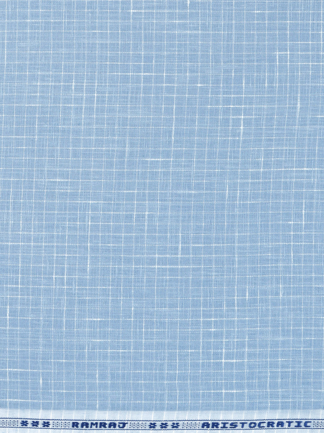 Cotton Rich Self Design Shirt Fabric Blue HI-Tech