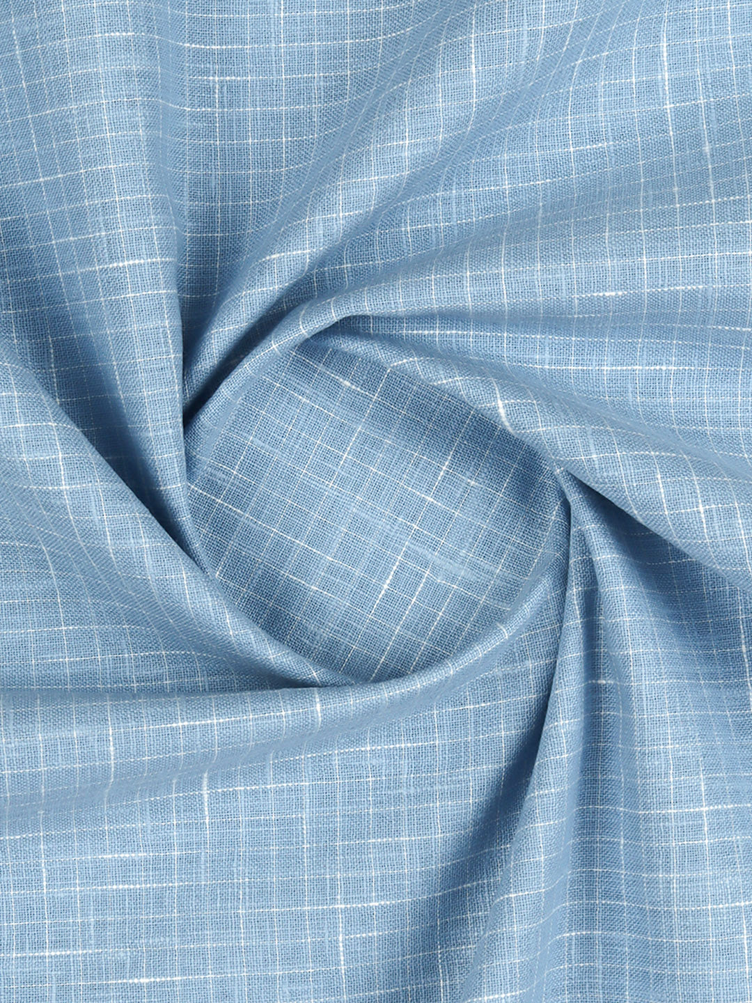 Cotton Rich Self Design Shirt Fabric Blue HI-Tech