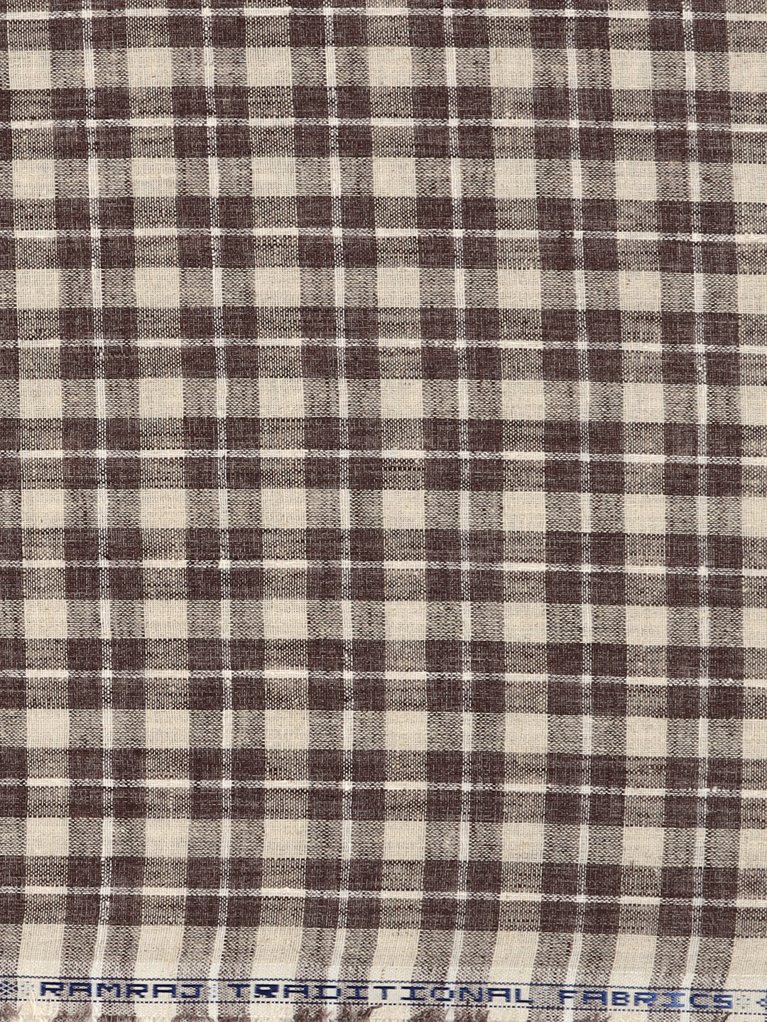 Men Cotton Rich Checked Shirt Fabric Brown HI-Tech