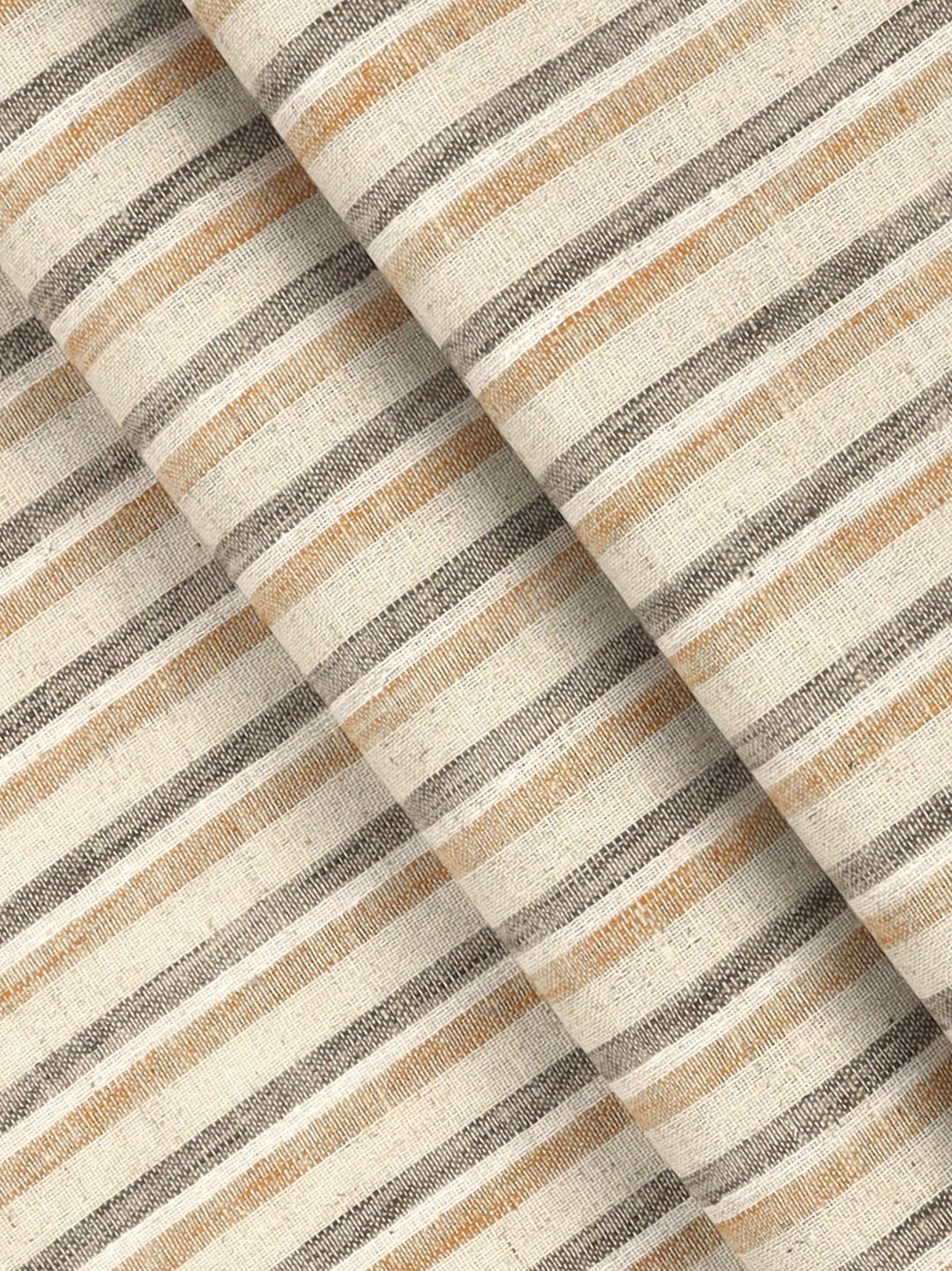 Men Cotton Rich Striped Shirt Fabric Grey with Orange HI-Tech