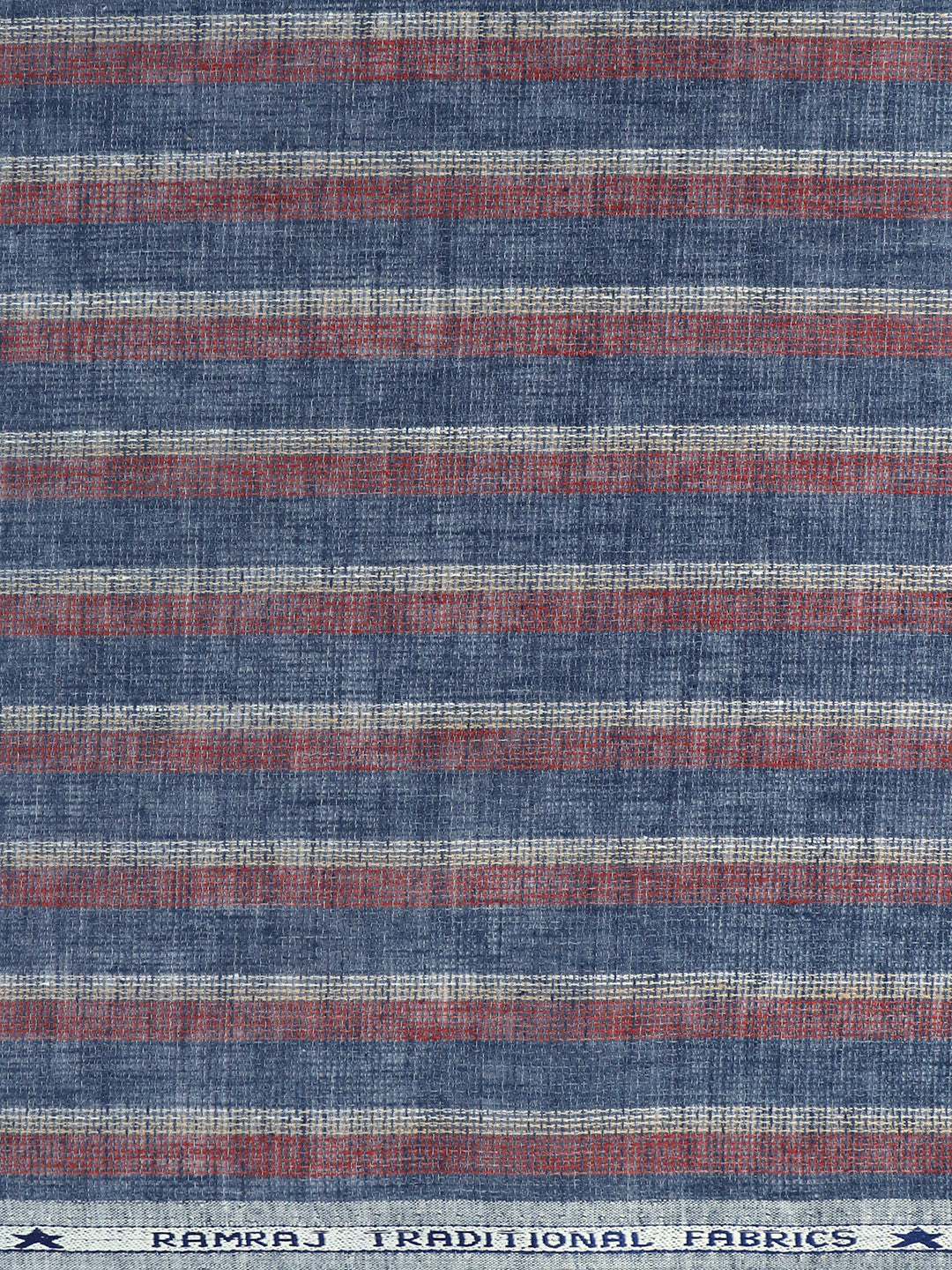 Cotton Blend Self Design Shirt Fabric Blue High Style