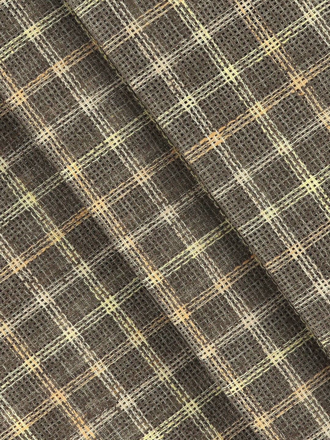 Cotton Blend Self Design Brown Shirt Fabric High Style