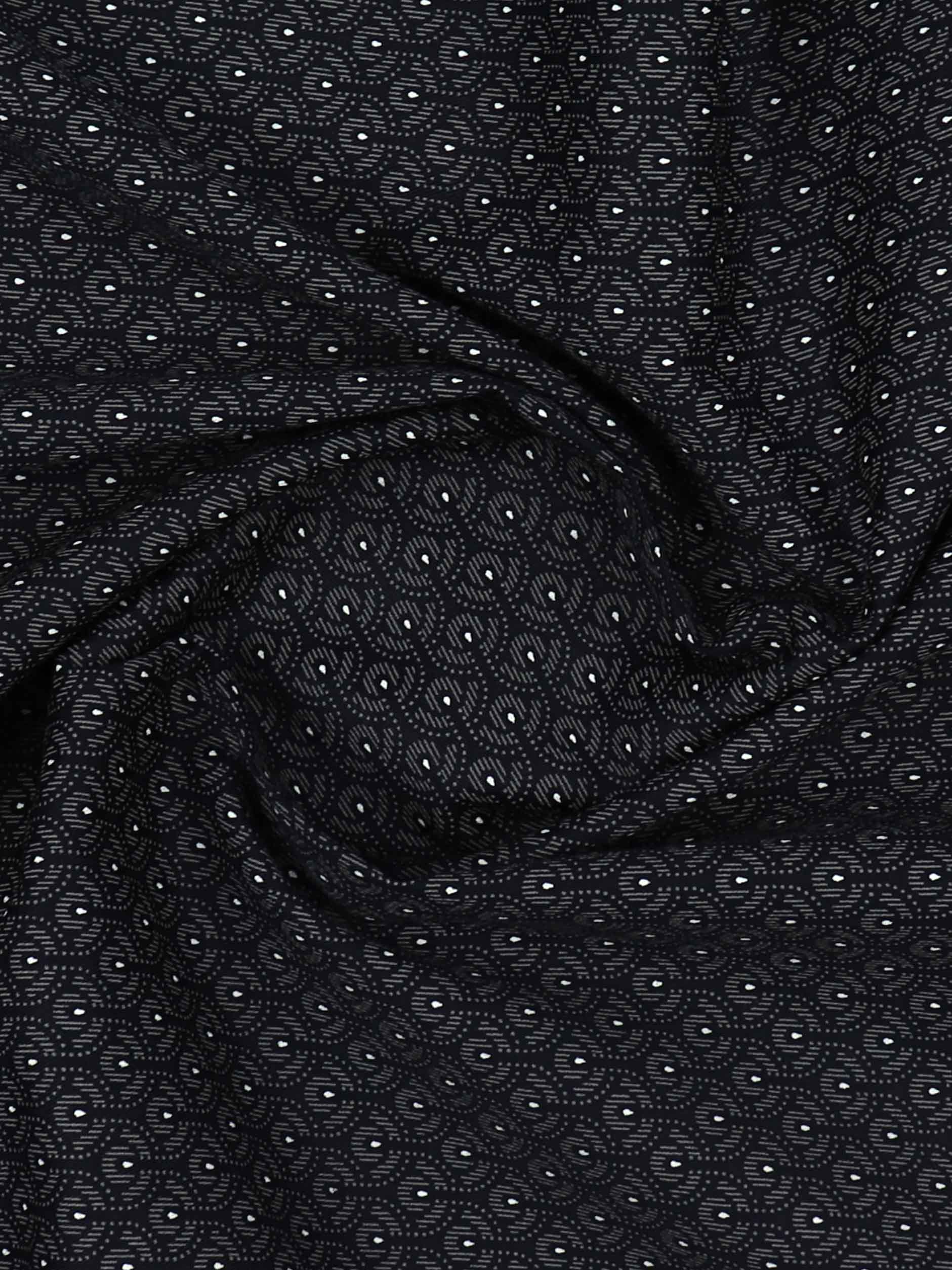100% Cotton Navy Colour Printed Shirt Fabric Alpha-Close view