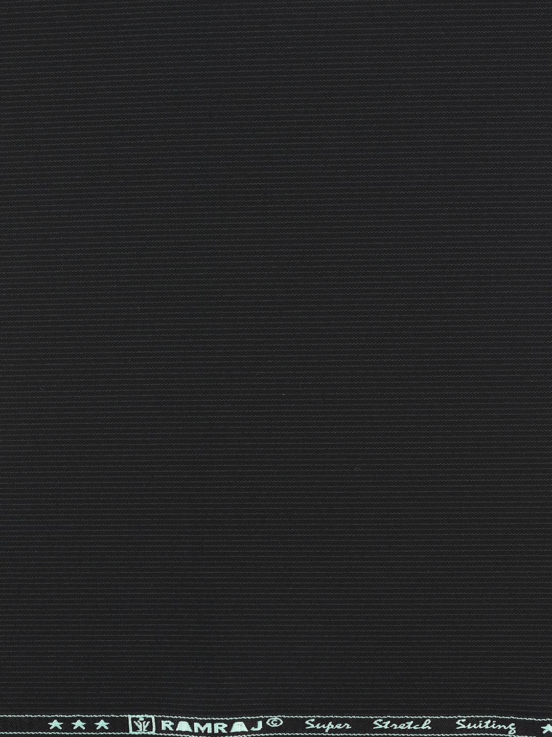 Poly Viscose Stretch Black Striped Suiting Fabric Miracle