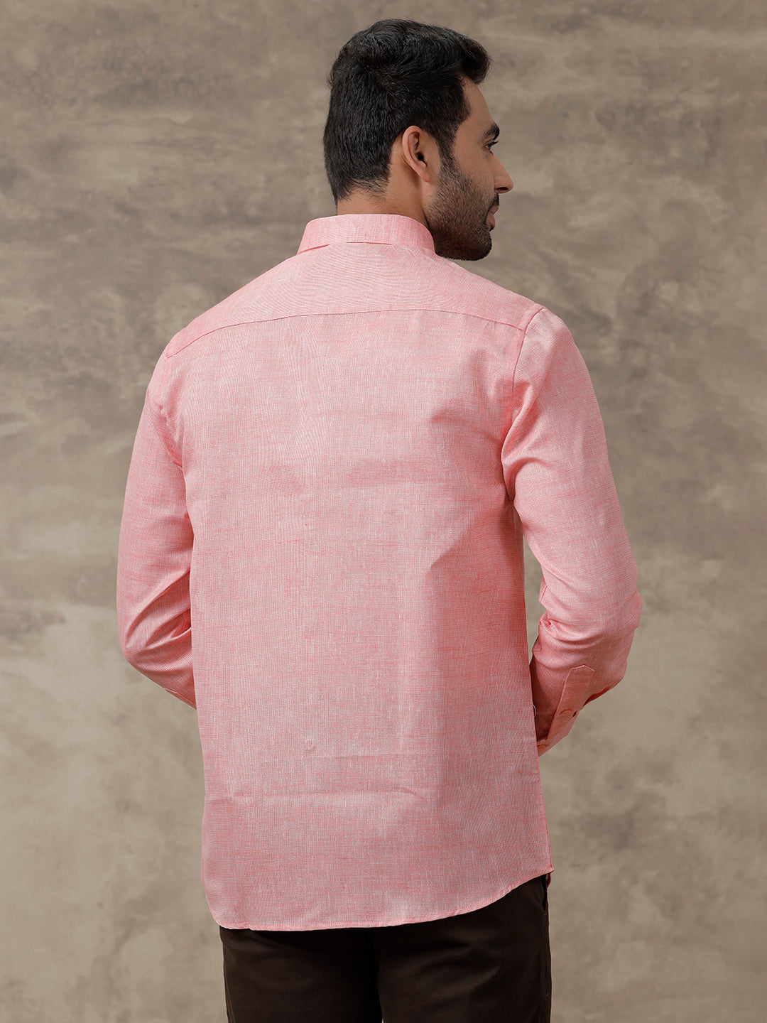 Men Cotton Blend Shirt Light Pink T3 CV11